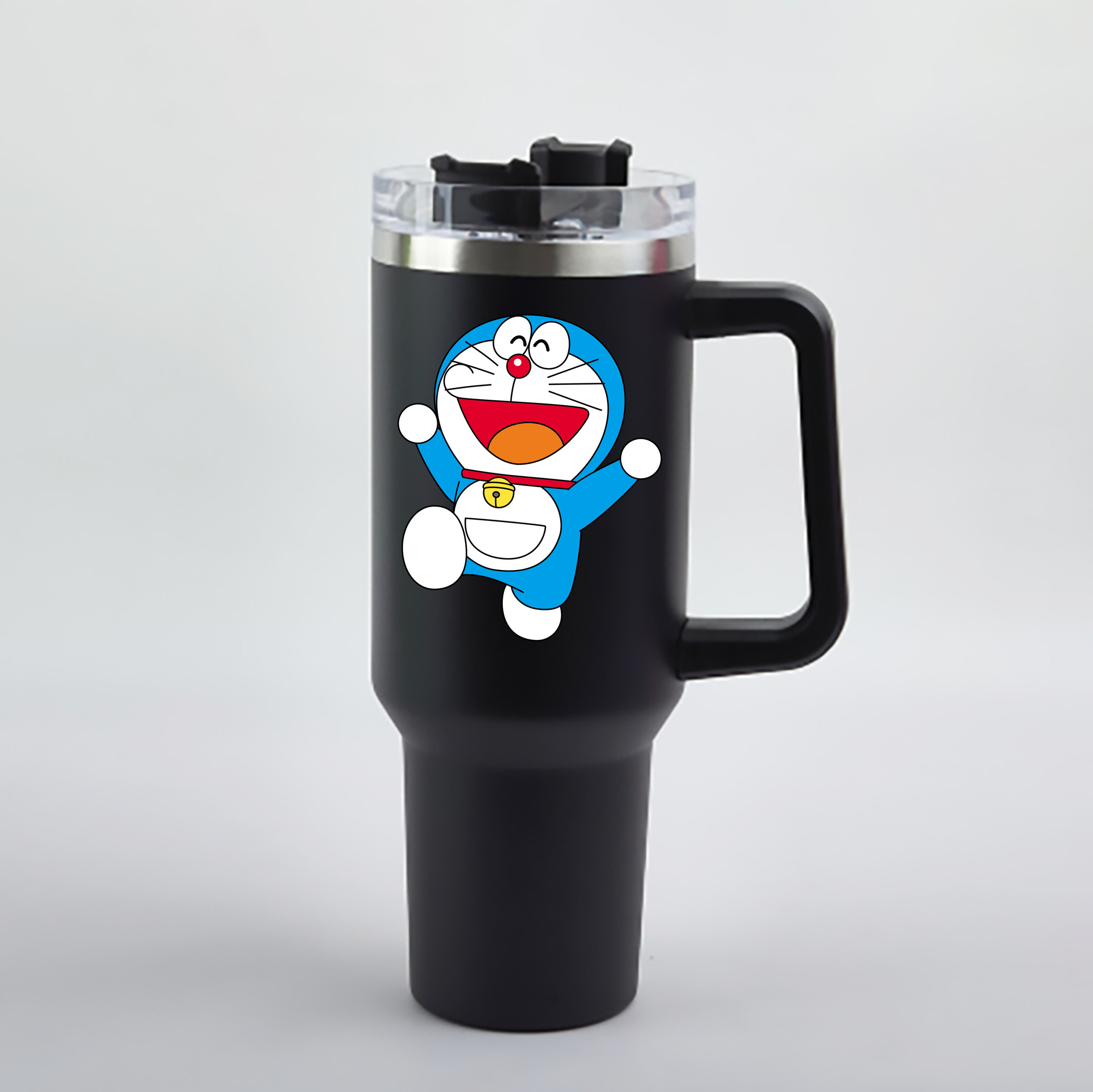 （画像用） ドラえもん Doraemon 1200mL車用タンブラー - クリスタルステッカー（プラスチックストロー付き）