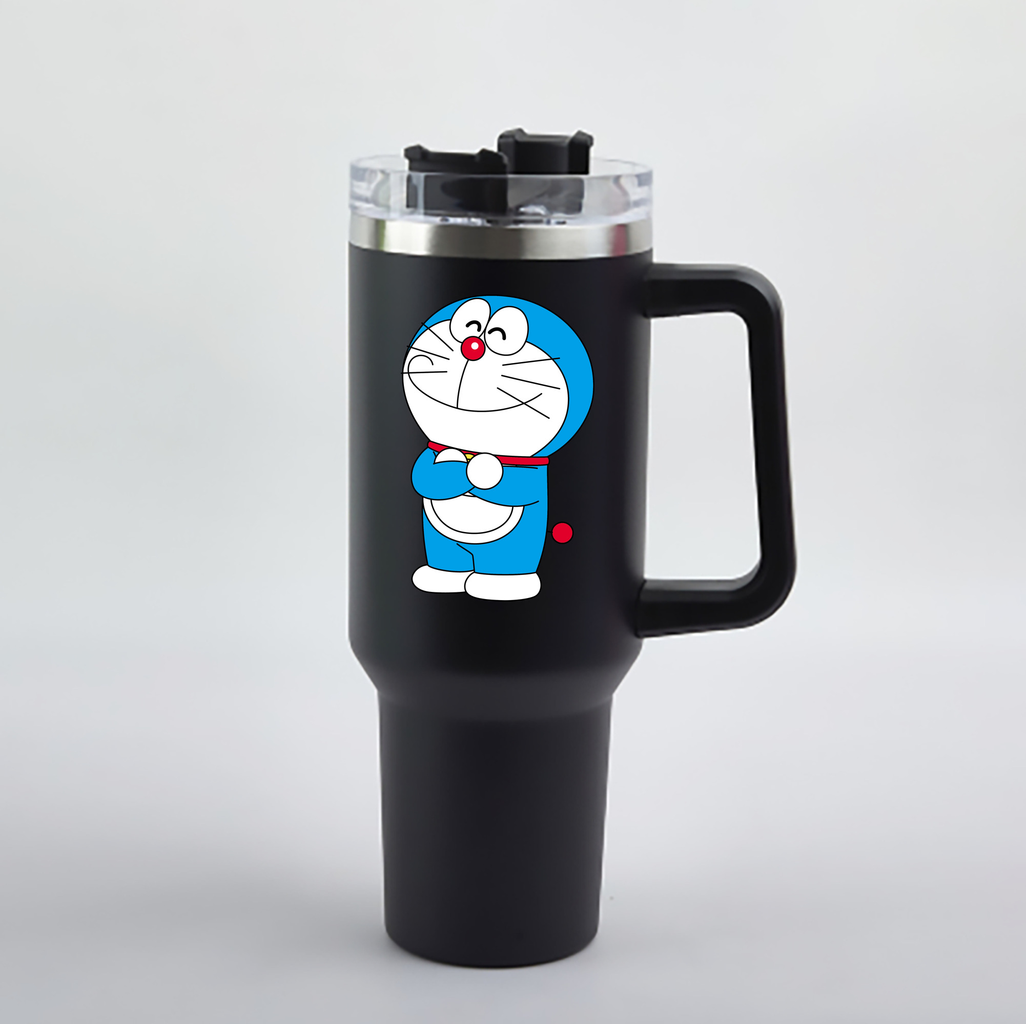 （画像用） ドラえもん Doraemon 1200mL車用タンブラー - クリスタルステッカー（プラスチックストロー付き）