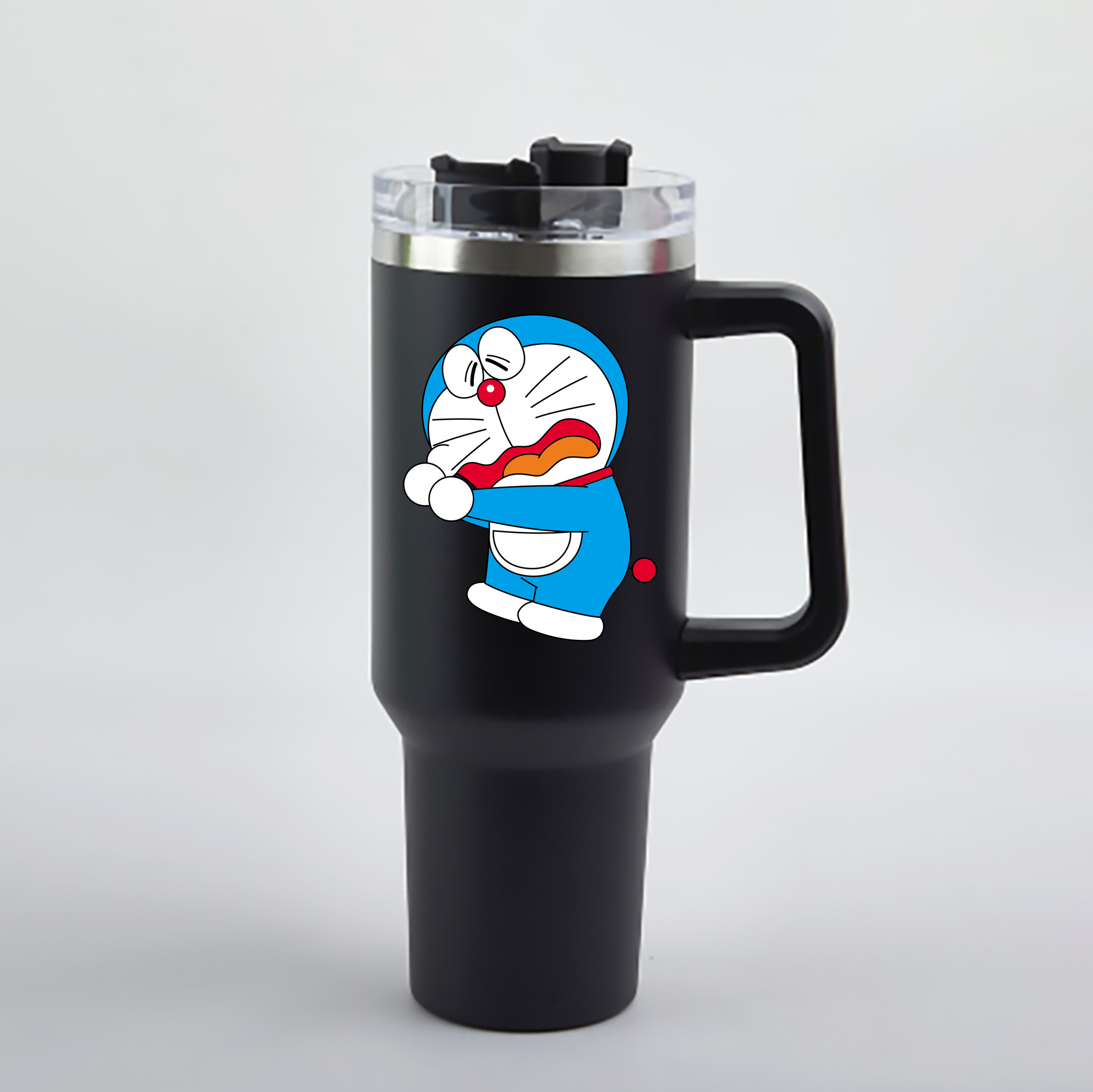 （画像用） ドラえもん Doraemon 1200mL車用タンブラー - クリスタルステッカー（プラスチックストロー付き）