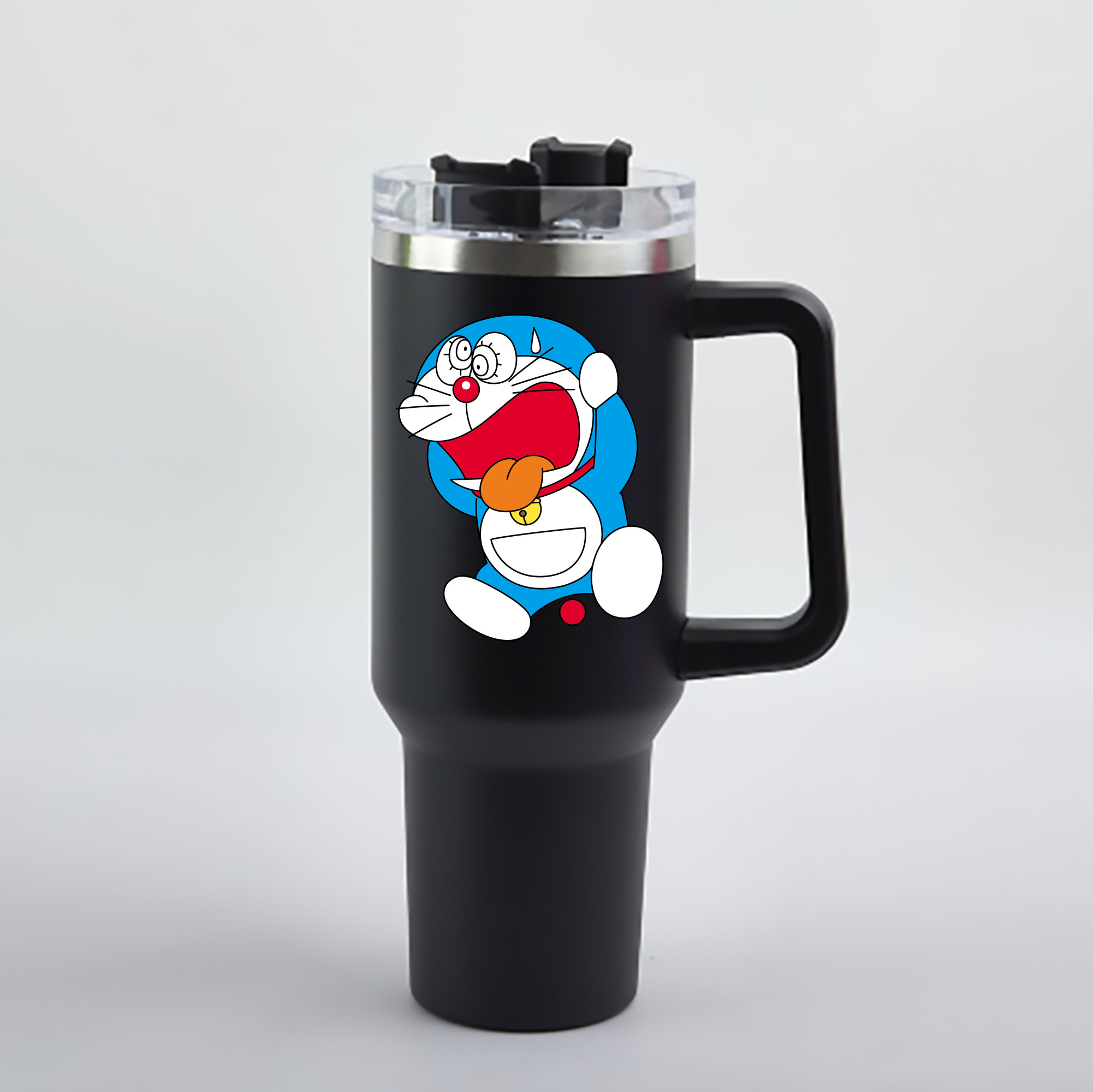 （画像用） ドラえもん Doraemon 1200mL車用タンブラー - クリスタルステッカー（プラスチックストロー付き）