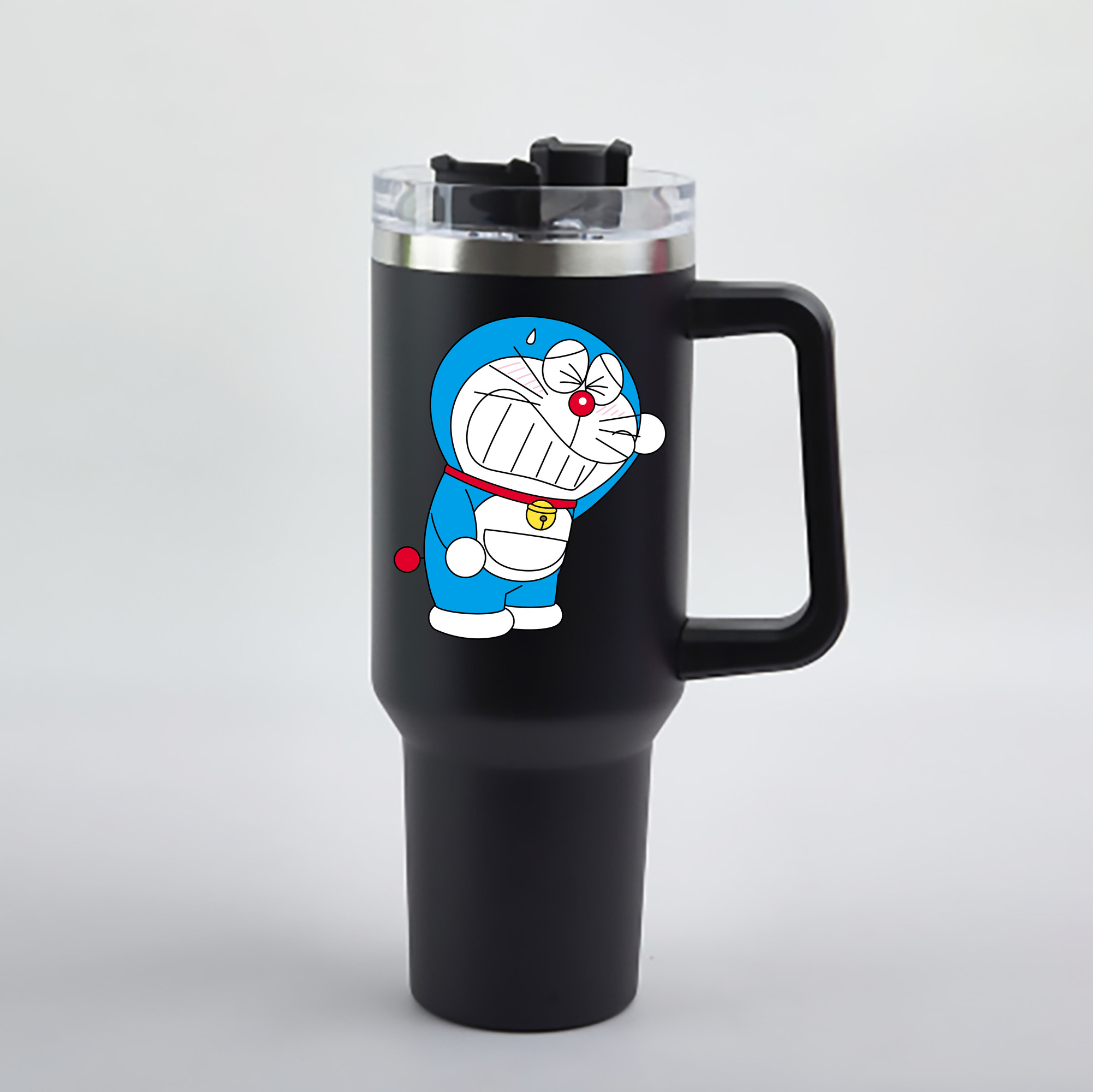 （画像用） ドラえもん Doraemon 1200mL車用タンブラー - クリスタルステッカー（プラスチックストロー付き）