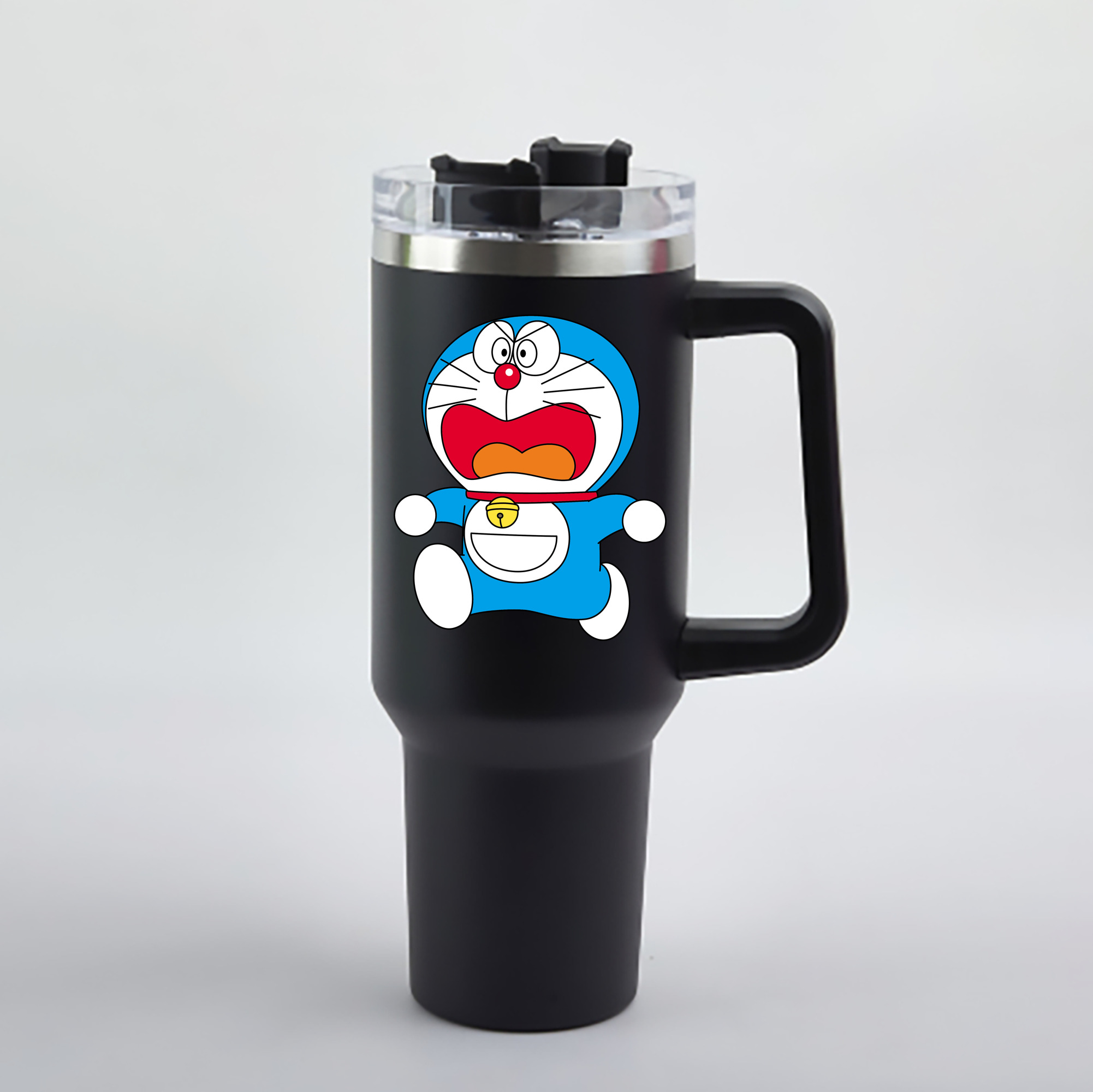 （画像用） ドラえもん Doraemon 1200mL車用タンブラー - クリスタルステッカー（プラスチックストロー付き）