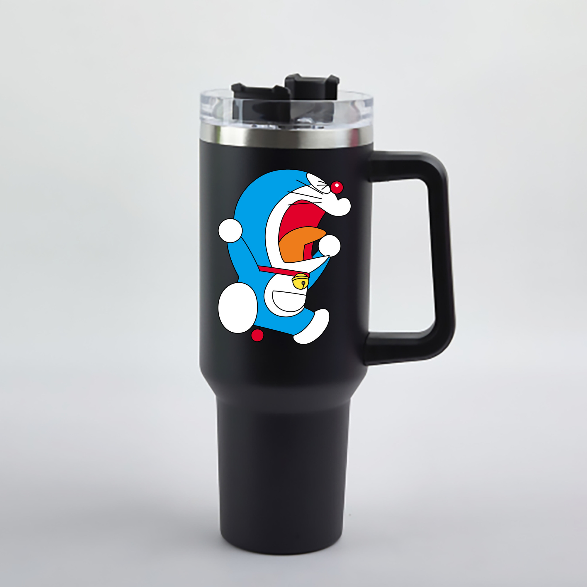 （画像用） ドラえもん Doraemon 1200mL車用タンブラー - クリスタルステッカー（プラスチックストロー付き）
