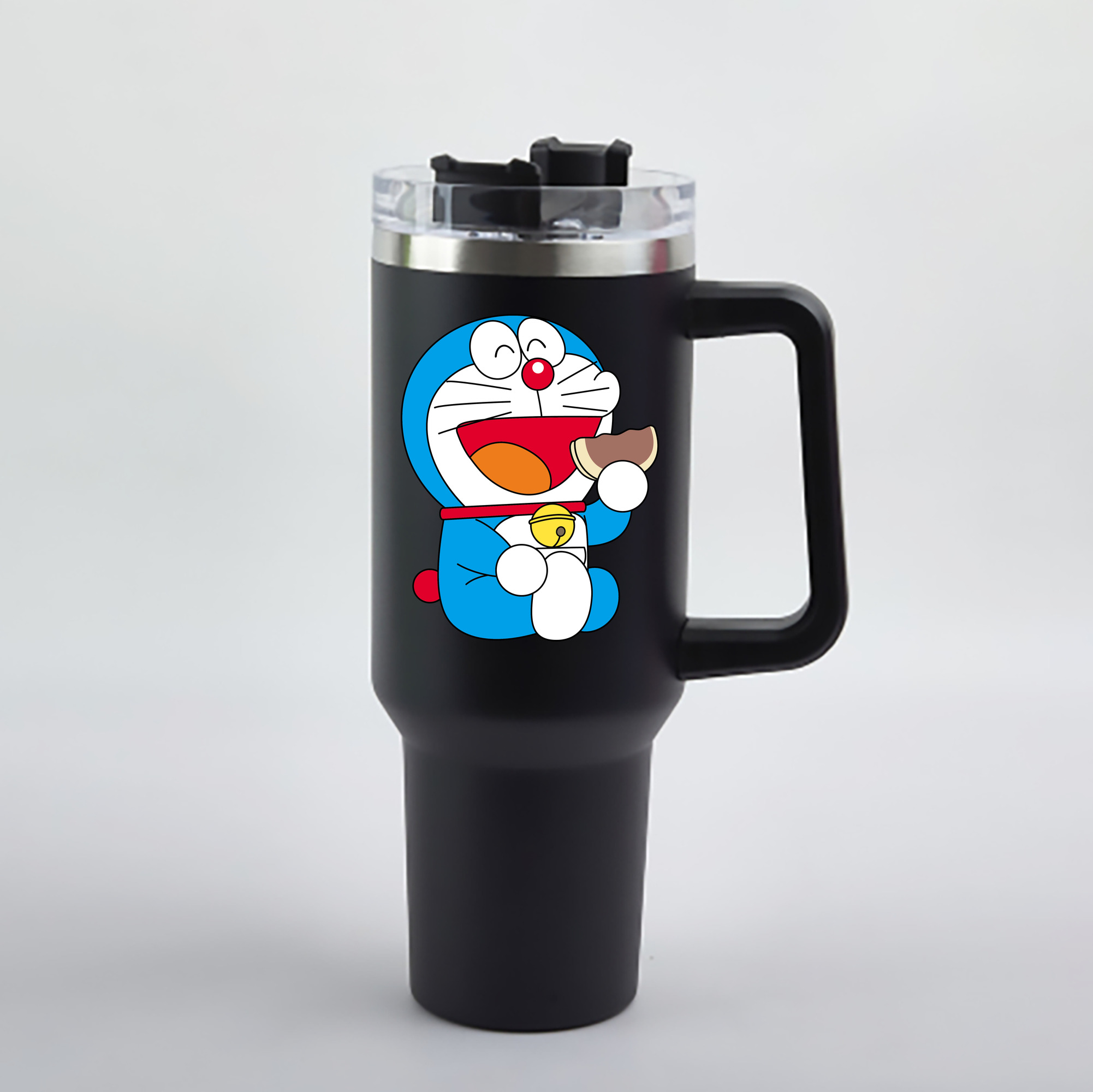 （画像用） ドラえもん Doraemon 1200mL車用タンブラー - クリスタルステッカー（プラスチックストロー付き）