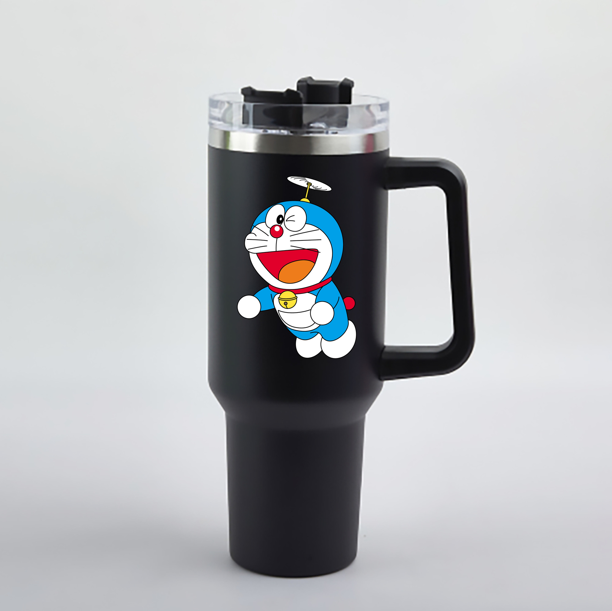 （画像用） ドラえもん Doraemon 1200mL車用タンブラー - クリスタルステッカー（プラスチックストロー付き）
