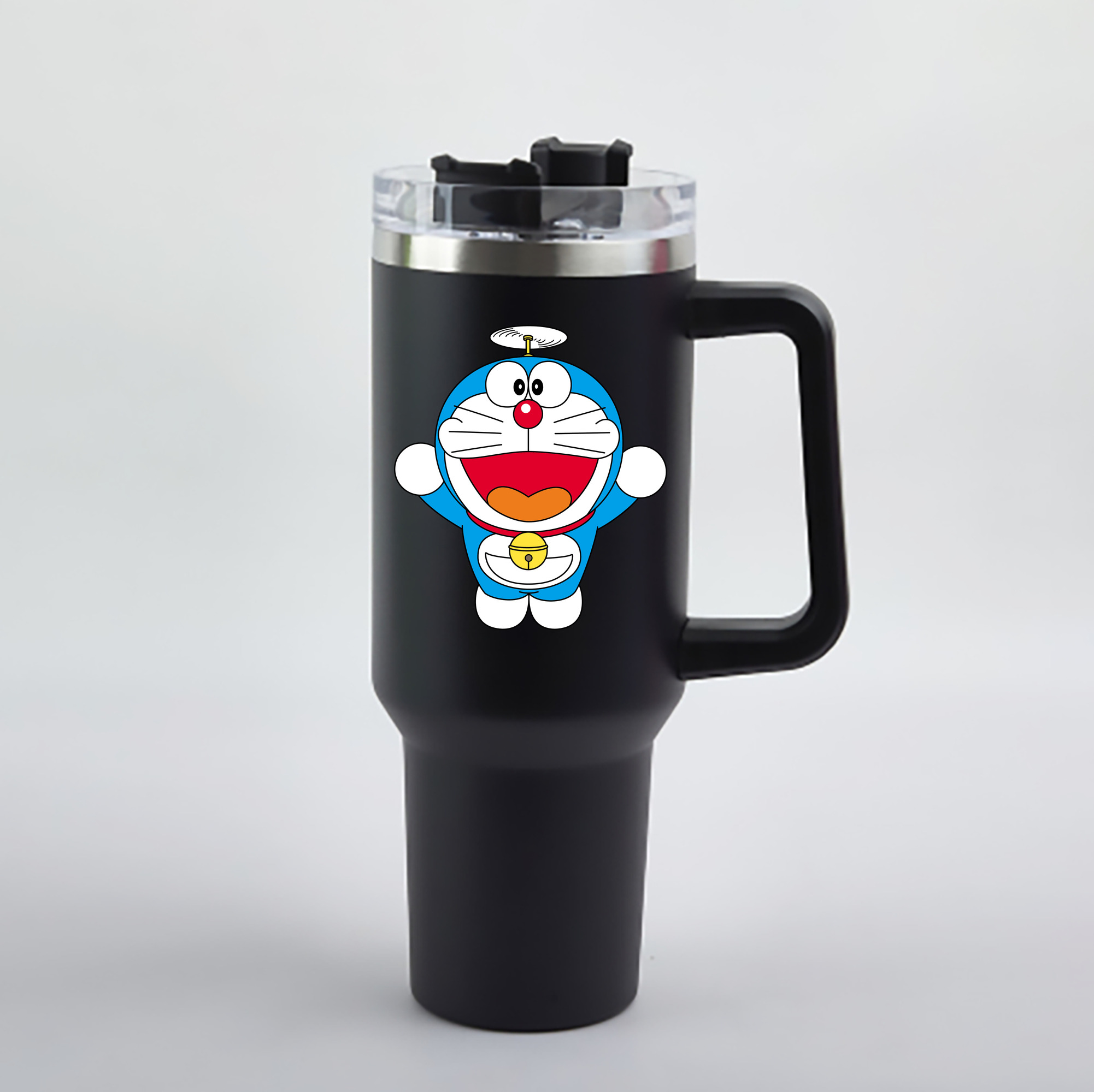 （画像用） ドラえもん Doraemon 1200mL車用タンブラー - クリスタルステッカー（プラスチックストロー付き）