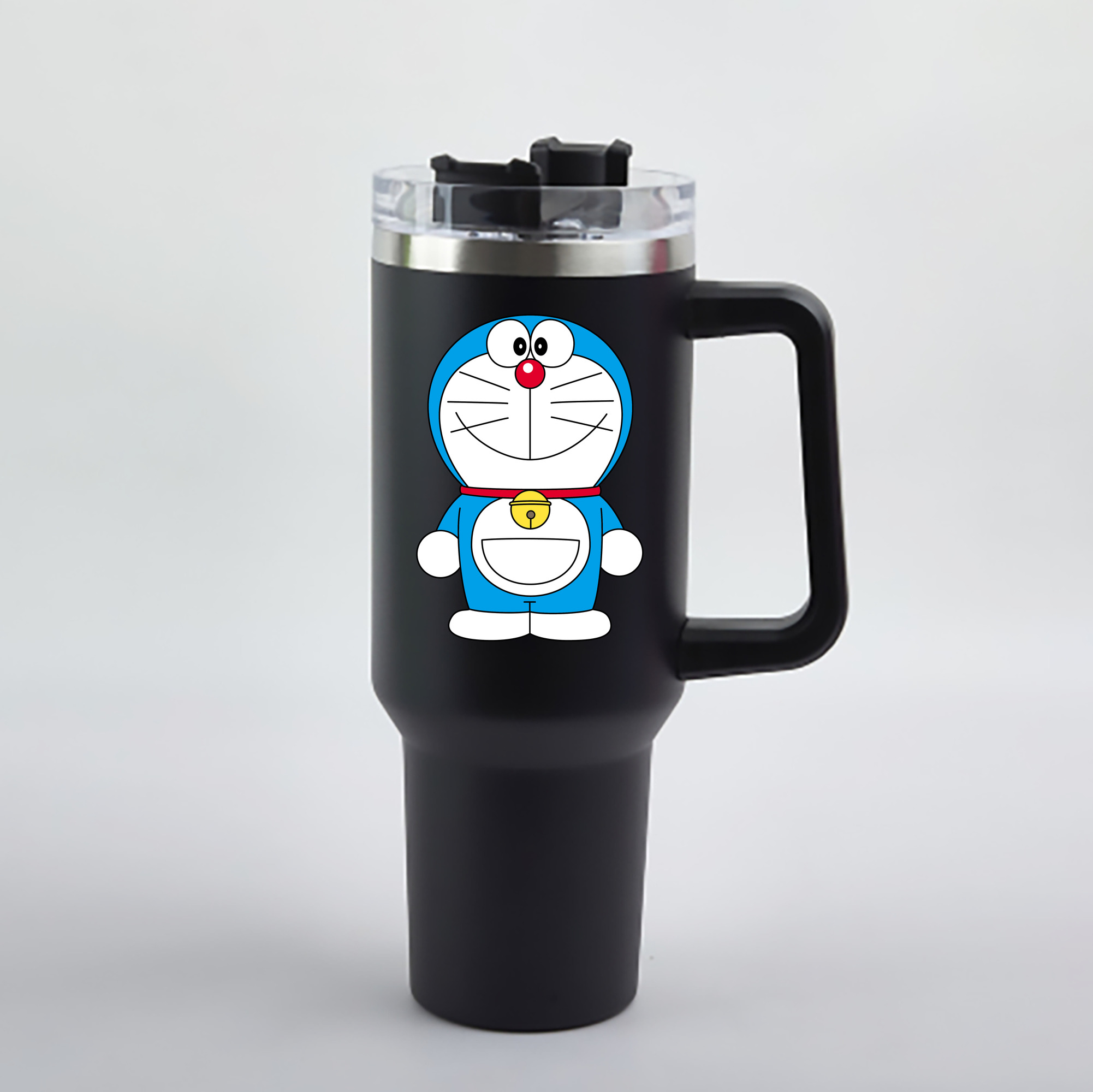 （画像用） ドラえもん Doraemon 1200mL車用タンブラー - クリスタルステッカー（プラスチックストロー付き）