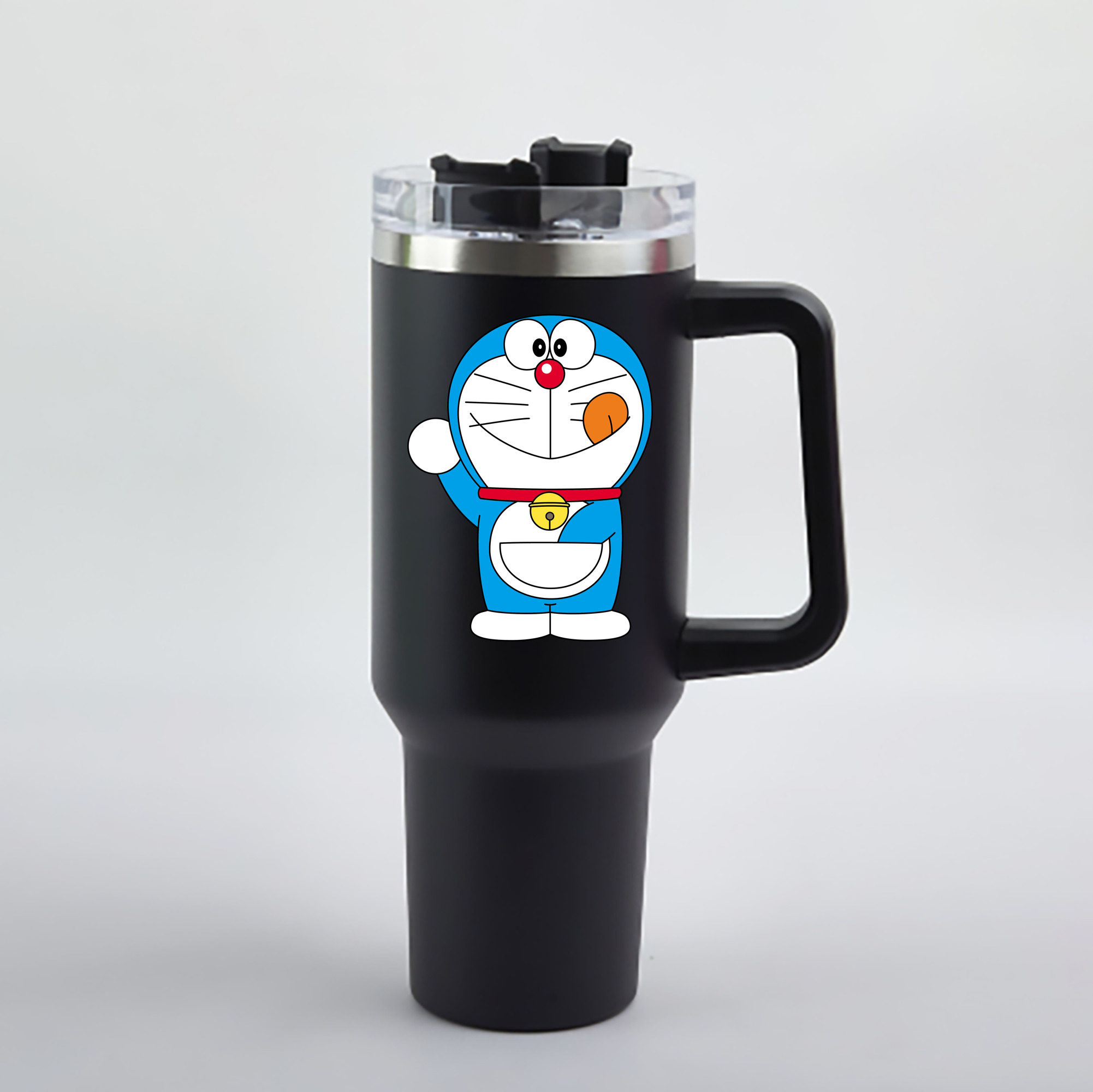 （画像用） ドラえもん Doraemon 1200mL車用タンブラー - クリスタルステッカー（プラスチックストロー付き）