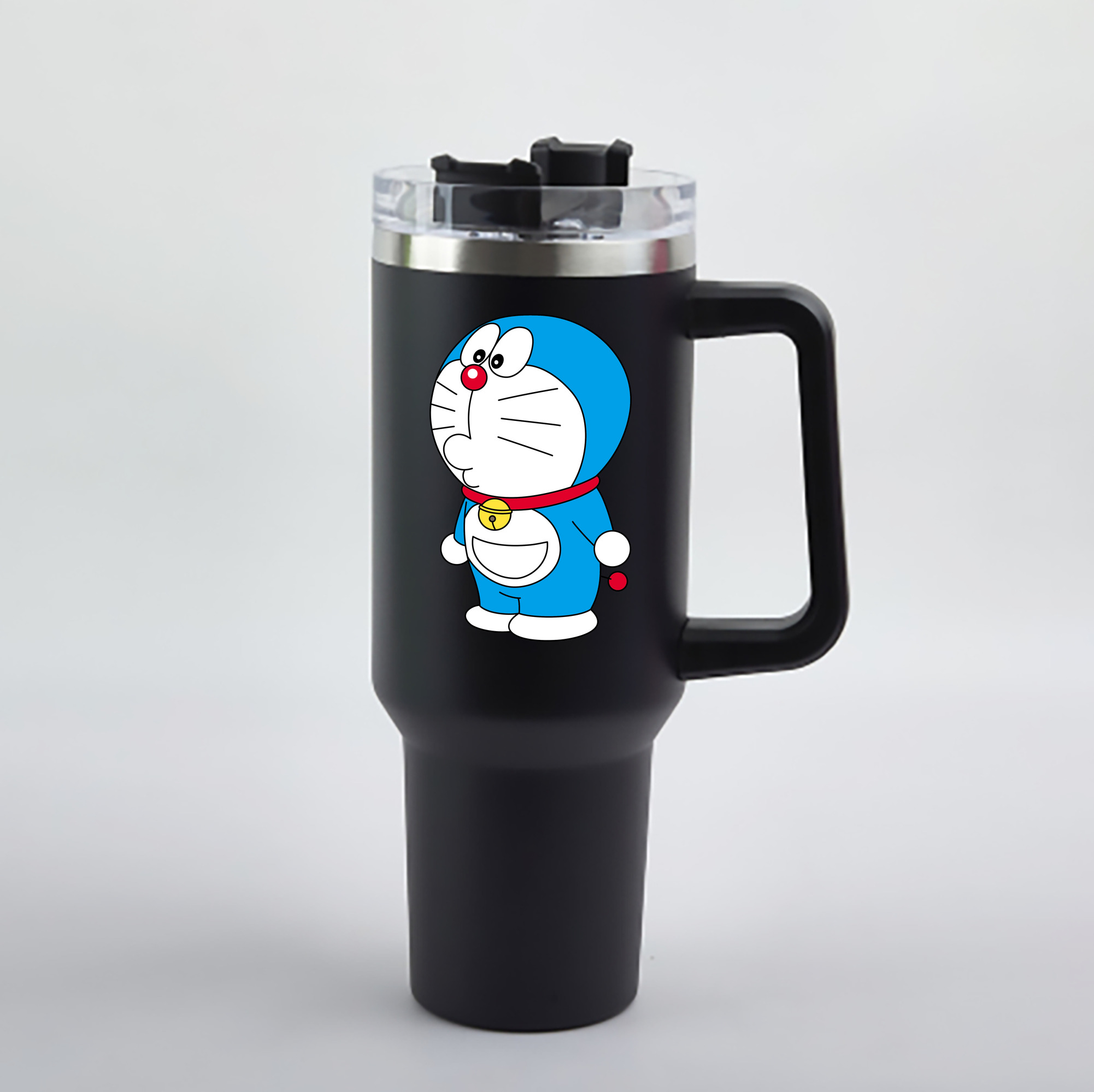 （画像用） ドラえもん Doraemon 1200mL車用タンブラー - クリスタルステッカー（プラスチックストロー付き）