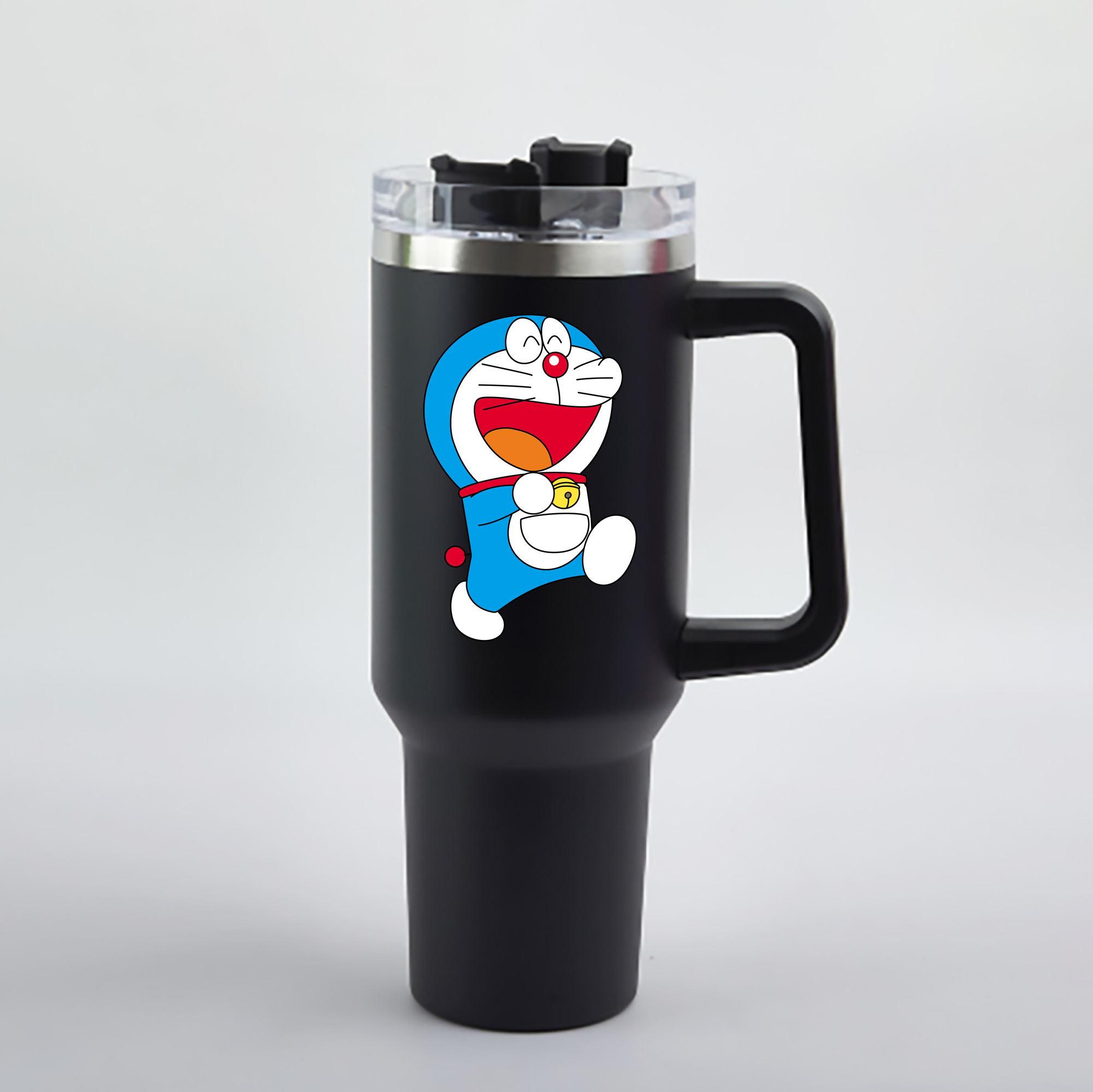（画像用） ドラえもん Doraemon 1200mL車用タンブラー - クリスタルステッカー（プラスチックストロー付き）