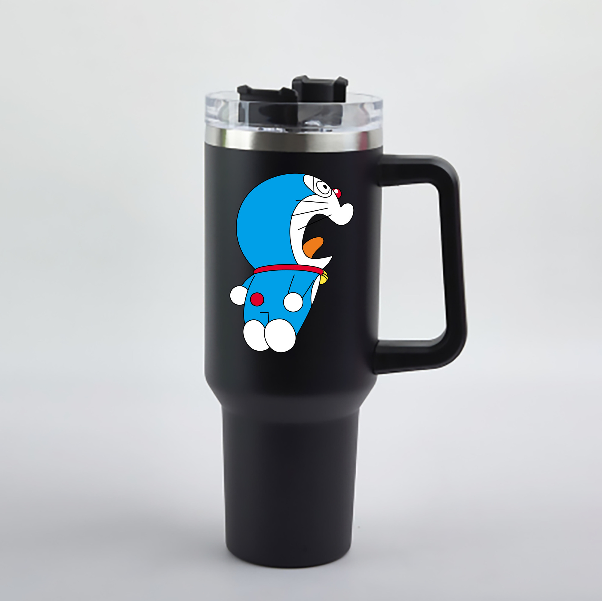 （画像用） ドラえもん Doraemon 1200mL車用タンブラー - クリスタルステッカー（プラスチックストロー付き）