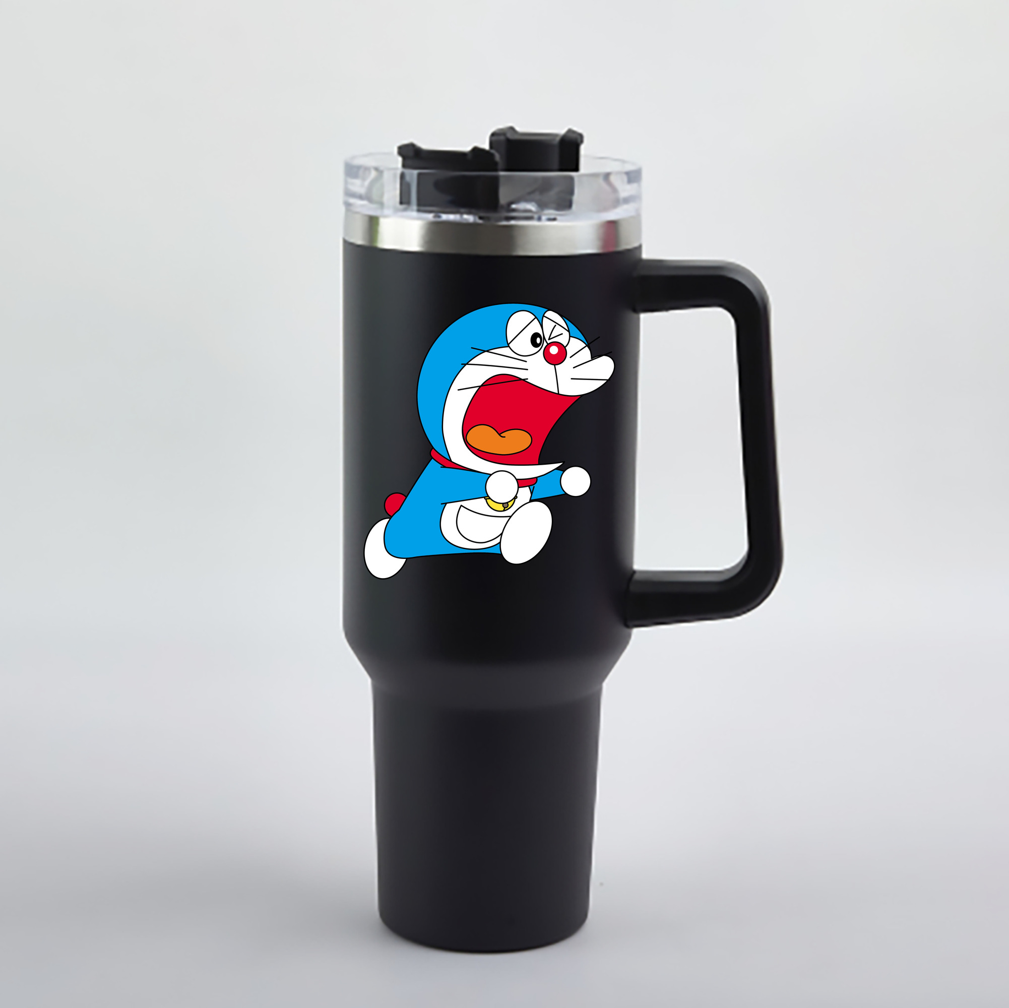 （画像用） ドラえもん Doraemon 1200mL車用タンブラー - クリスタルステッカー（プラスチックストロー付き）