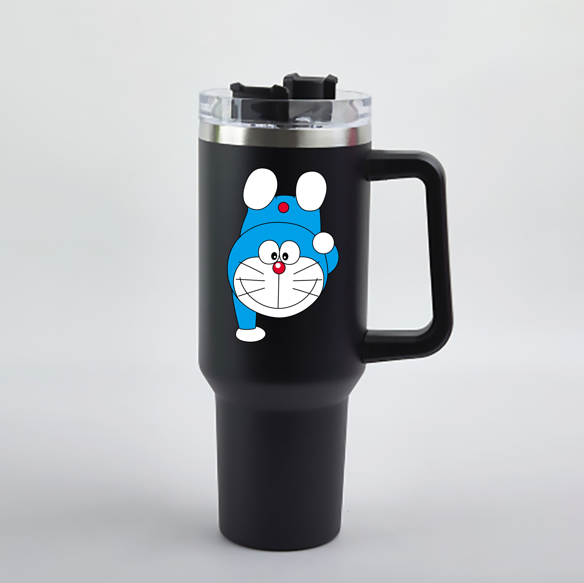 （画像用） ドラえもん Doraemon 1200mL車用タンブラー - クリスタルステッカー（プラスチックストロー付き）