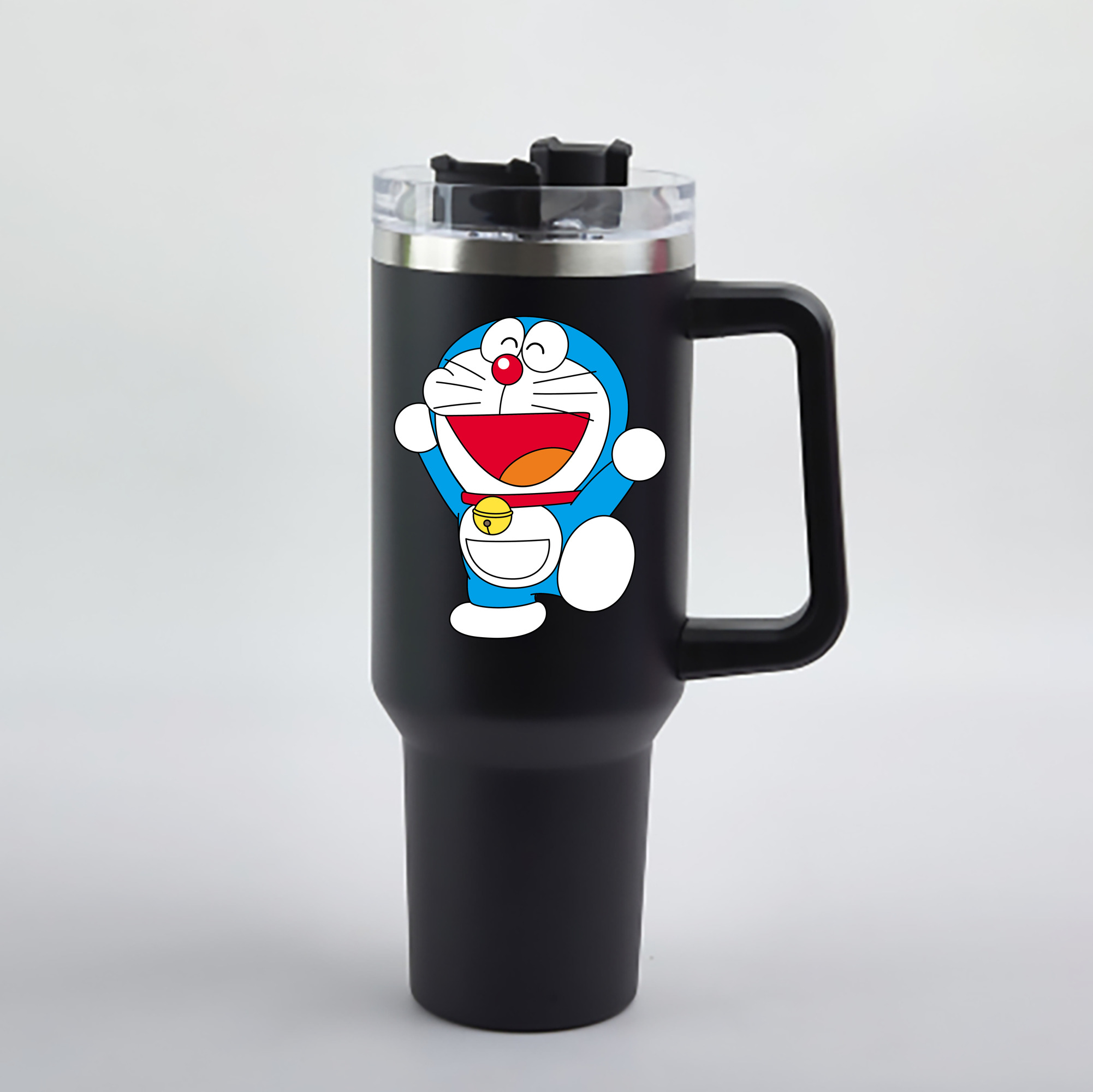 （画像用） ドラえもん Doraemon 1200mL車用タンブラー - クリスタルステッカー（プラスチックストロー付き）