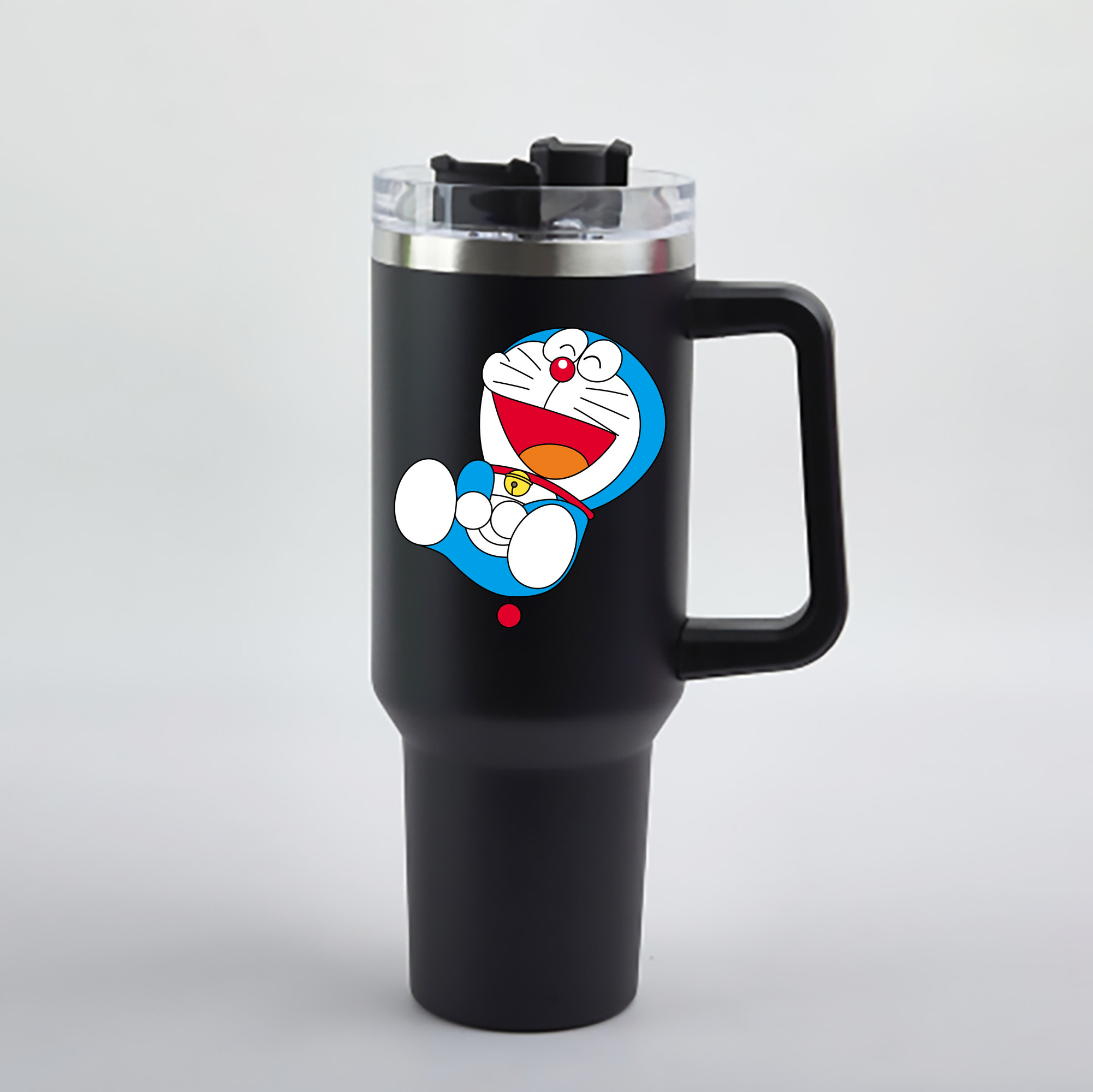 （画像用） ドラえもん Doraemon 1200mL車用タンブラー - クリスタルステッカー（プラスチックストロー付き）