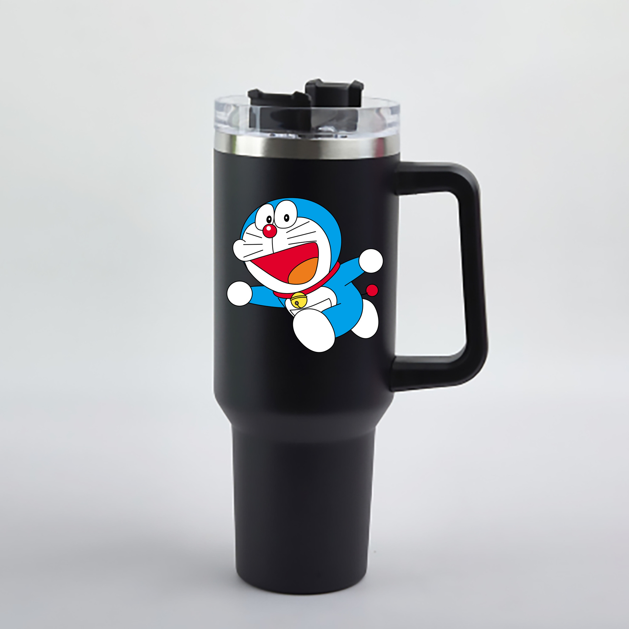 （画像用） ドラえもん Doraemon 1200mL車用タンブラー - クリスタルステッカー（プラスチックストロー付き）