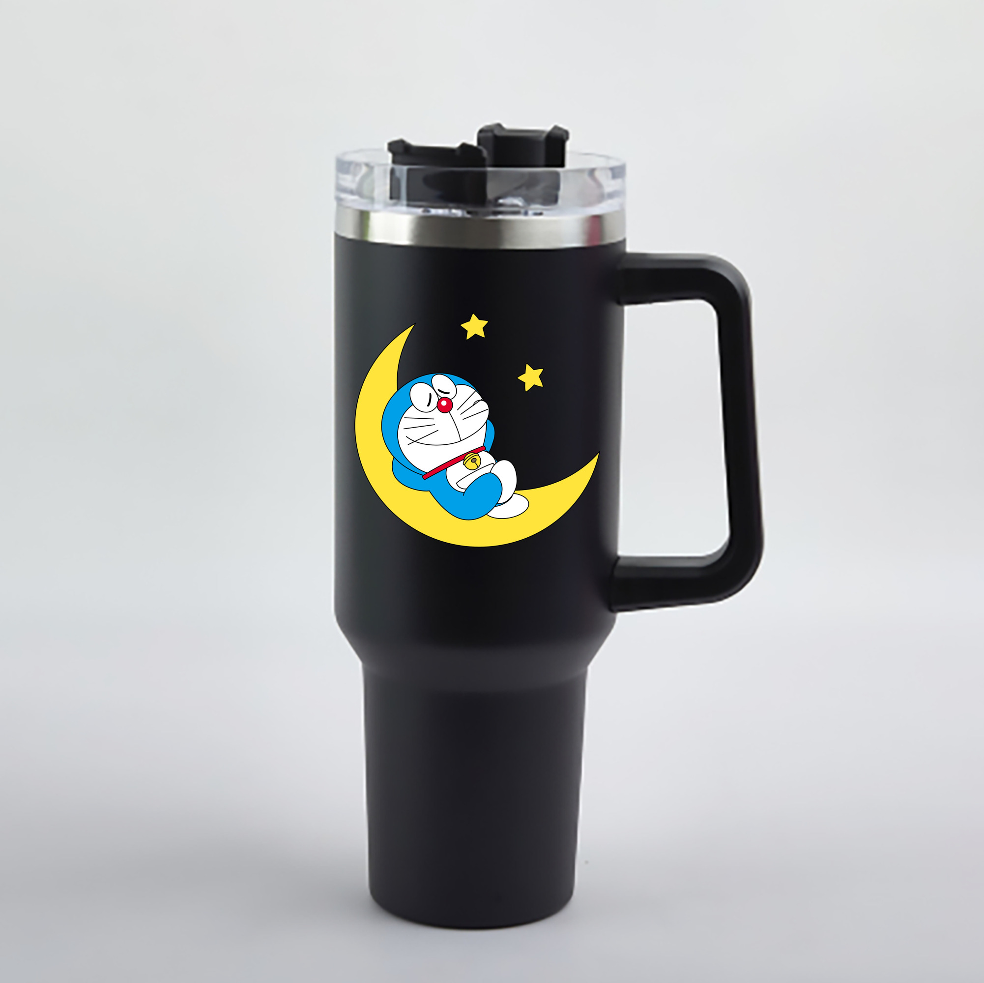 （画像用） ドラえもん Doraemon 1200mL車用タンブラー - クリスタルステッカー（プラスチックストロー付き）