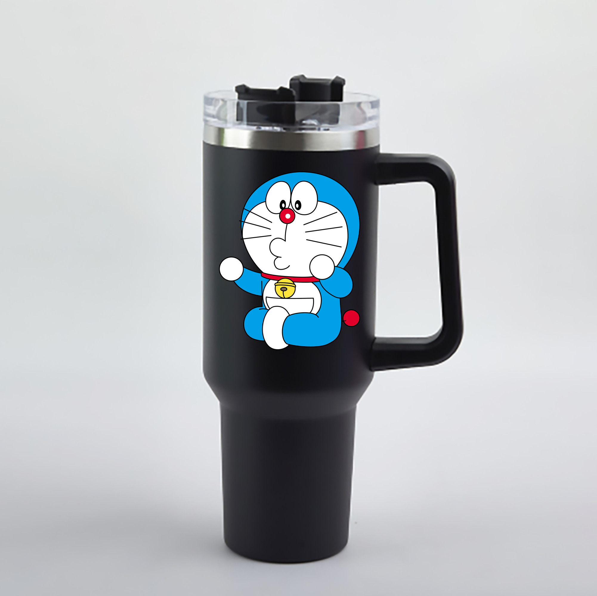 （画像用） ドラえもん Doraemon 1200mL車用タンブラー - クリスタルステッカー（プラスチックストロー付き）