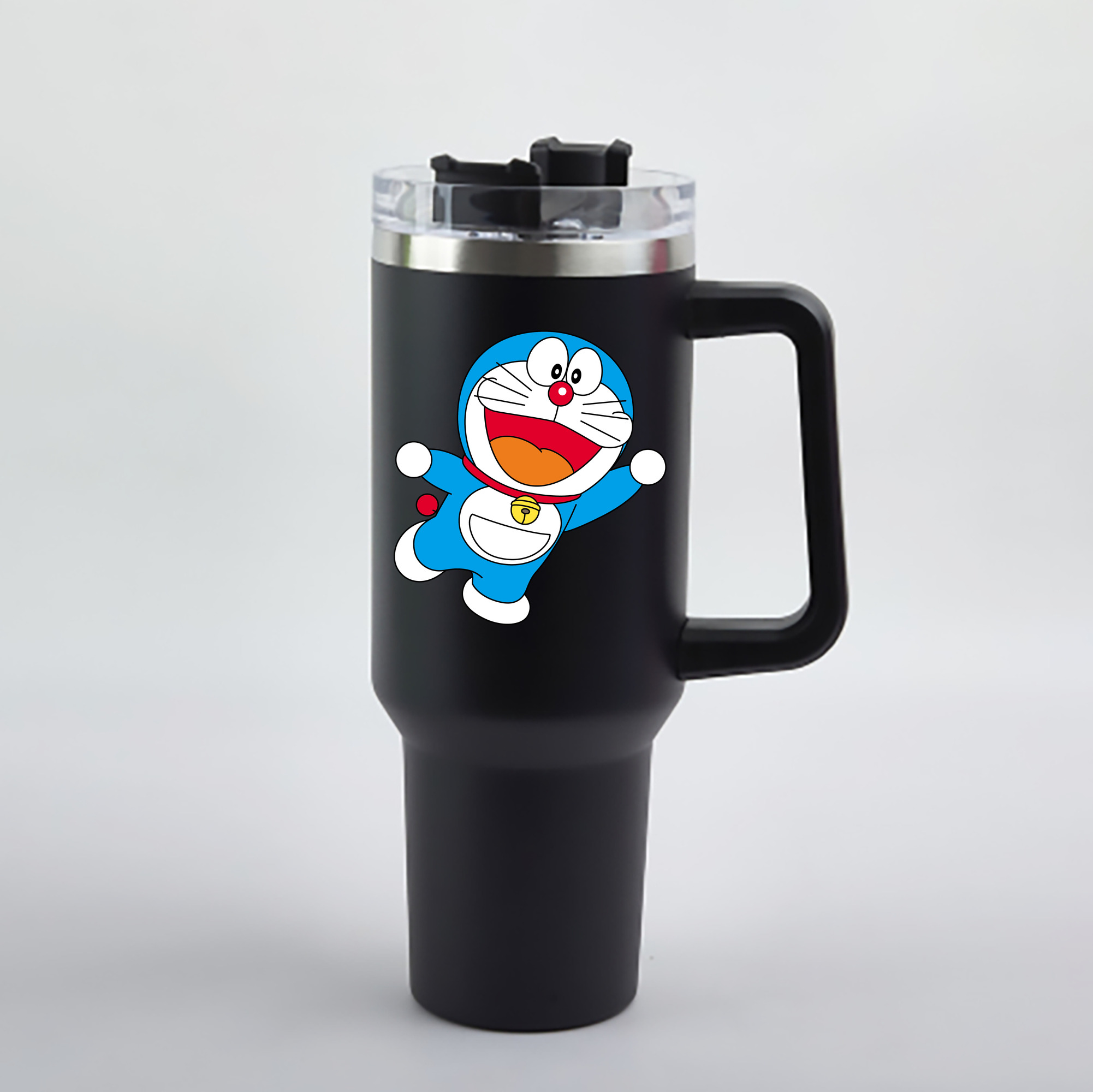 （画像用） ドラえもん Doraemon 1200mL車用タンブラー - クリスタルステッカー（プラスチックストロー付き）