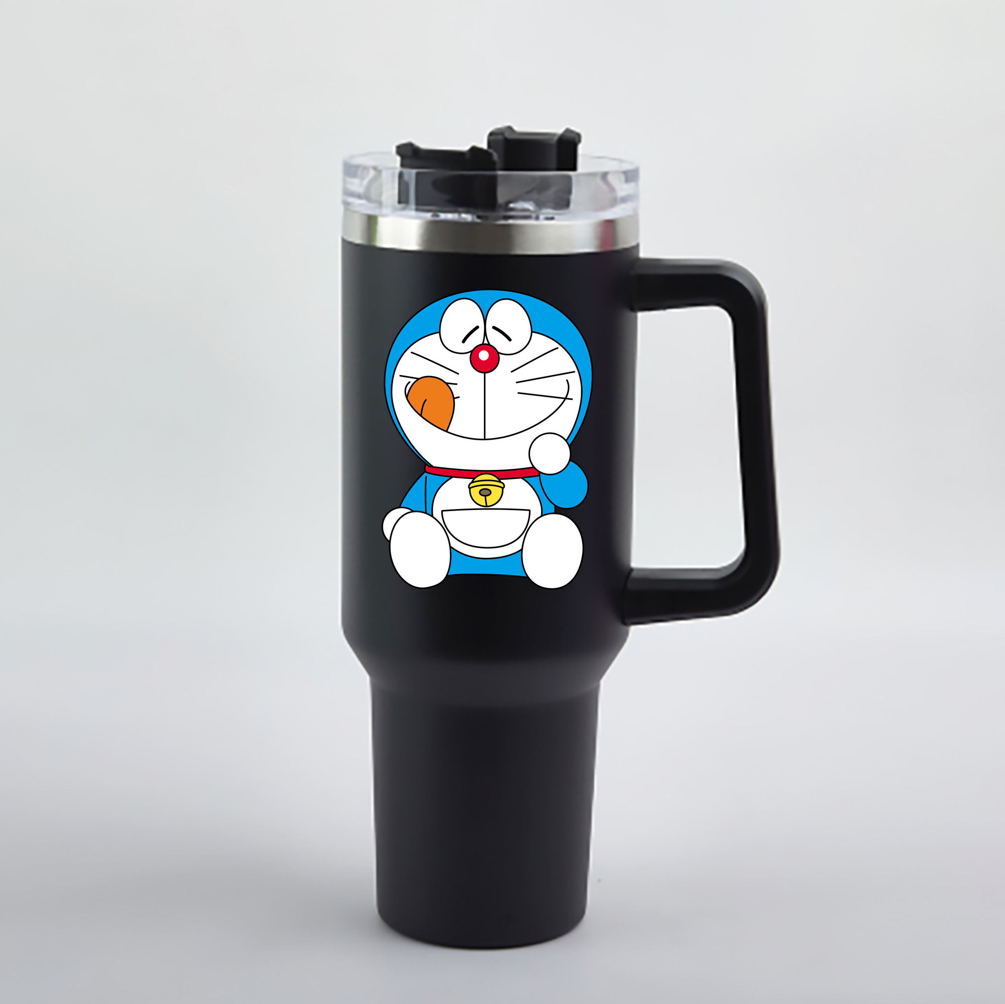 （画像用） ドラえもん Doraemon 1200mL車用タンブラー - クリスタルステッカー（プラスチックストロー付き）