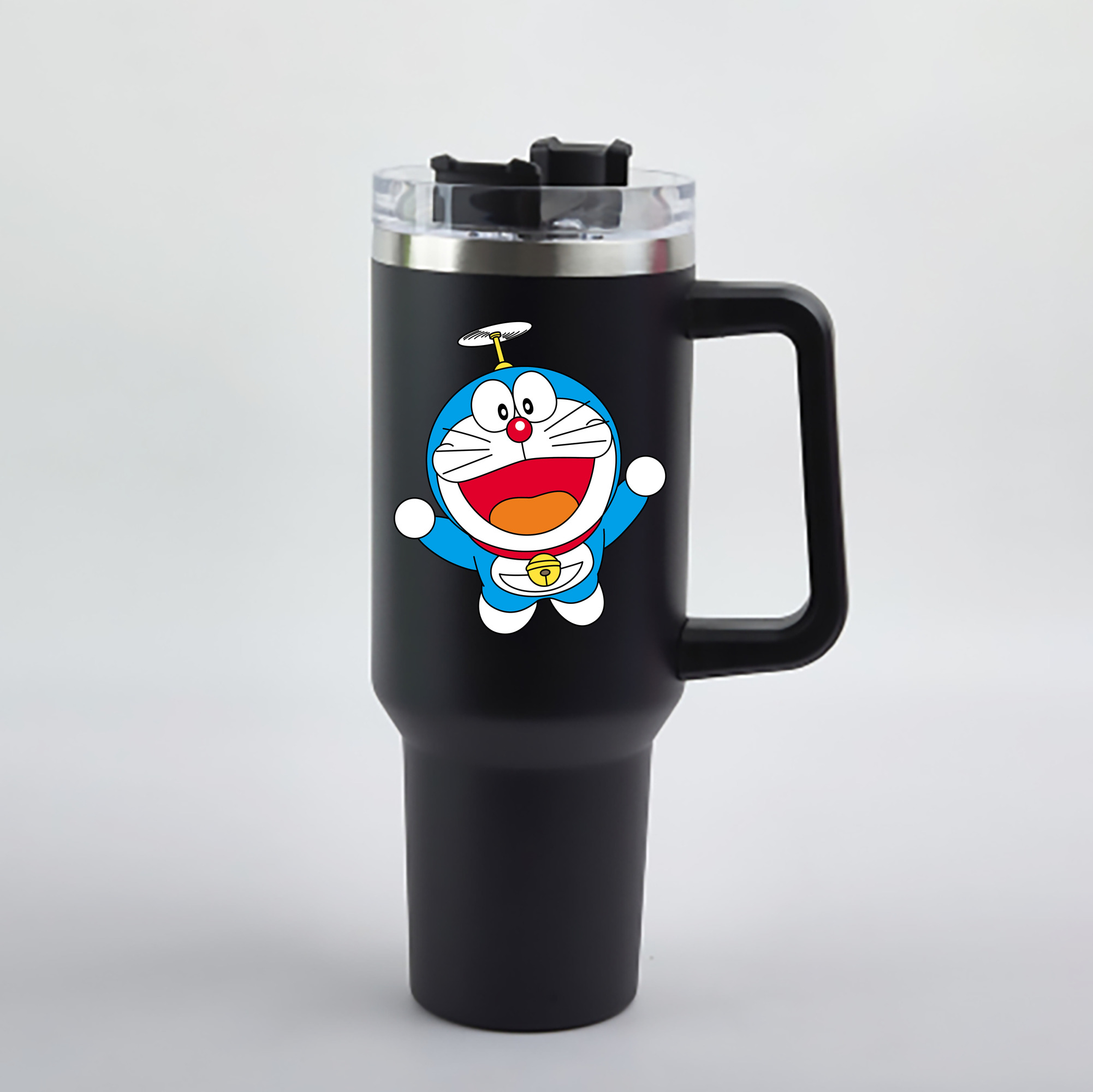 （画像用） ドラえもん Doraemon 1200mL車用タンブラー - クリスタルステッカー（プラスチックストロー付き）