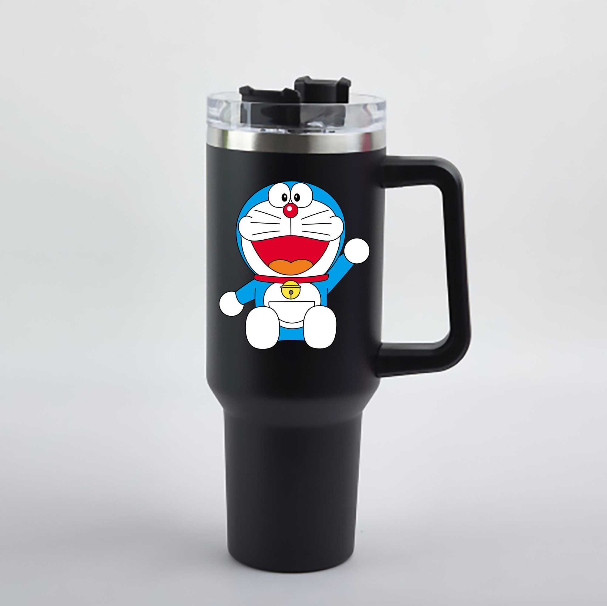 （画像用） ドラえもん Doraemon 1200mL車用タンブラー - クリスタルステッカー（プラスチックストロー付き）