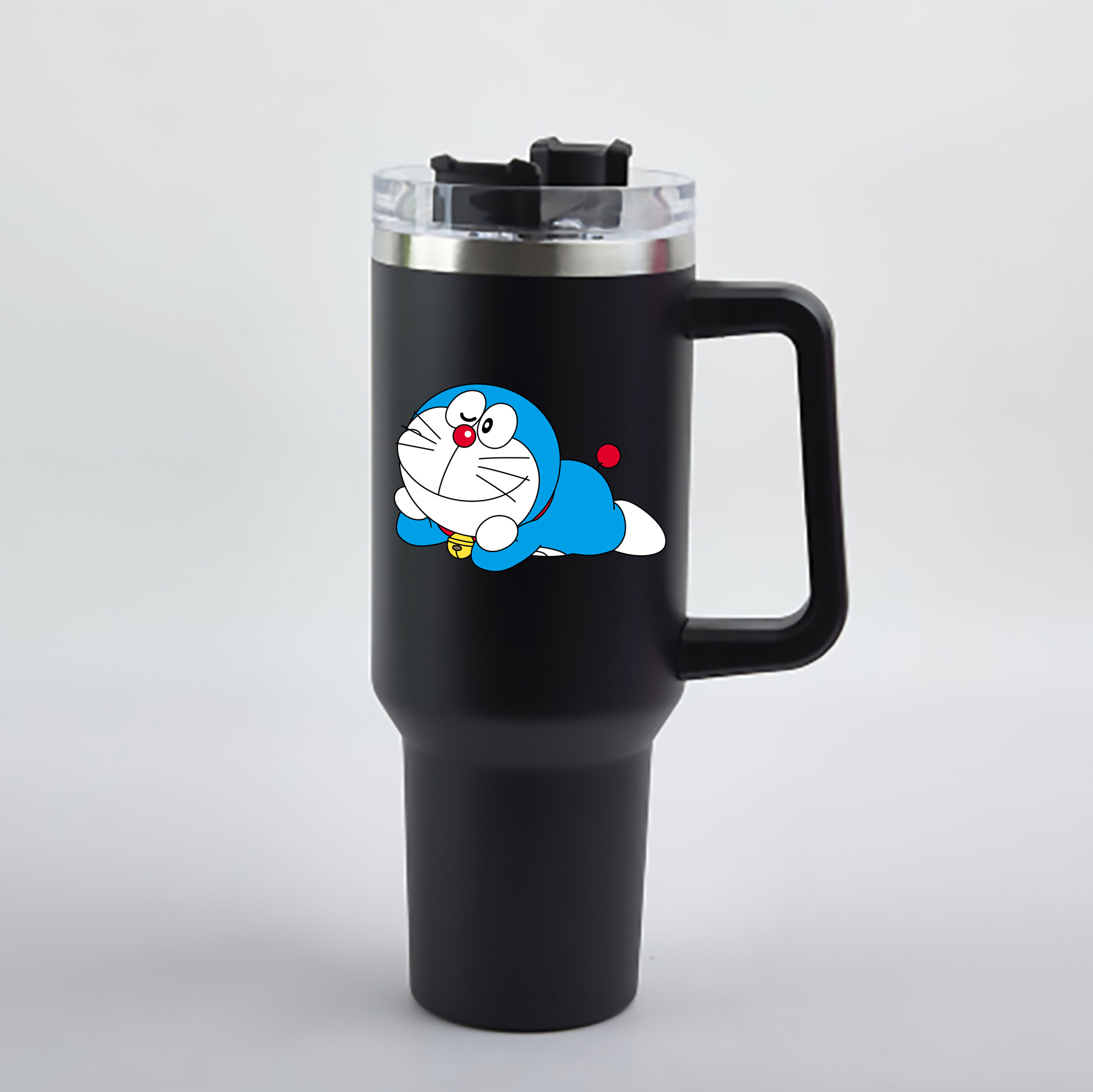 （画像用） ドラえもん Doraemon 1200mL車用タンブラー - クリスタルステッカー（プラスチックストロー付き）