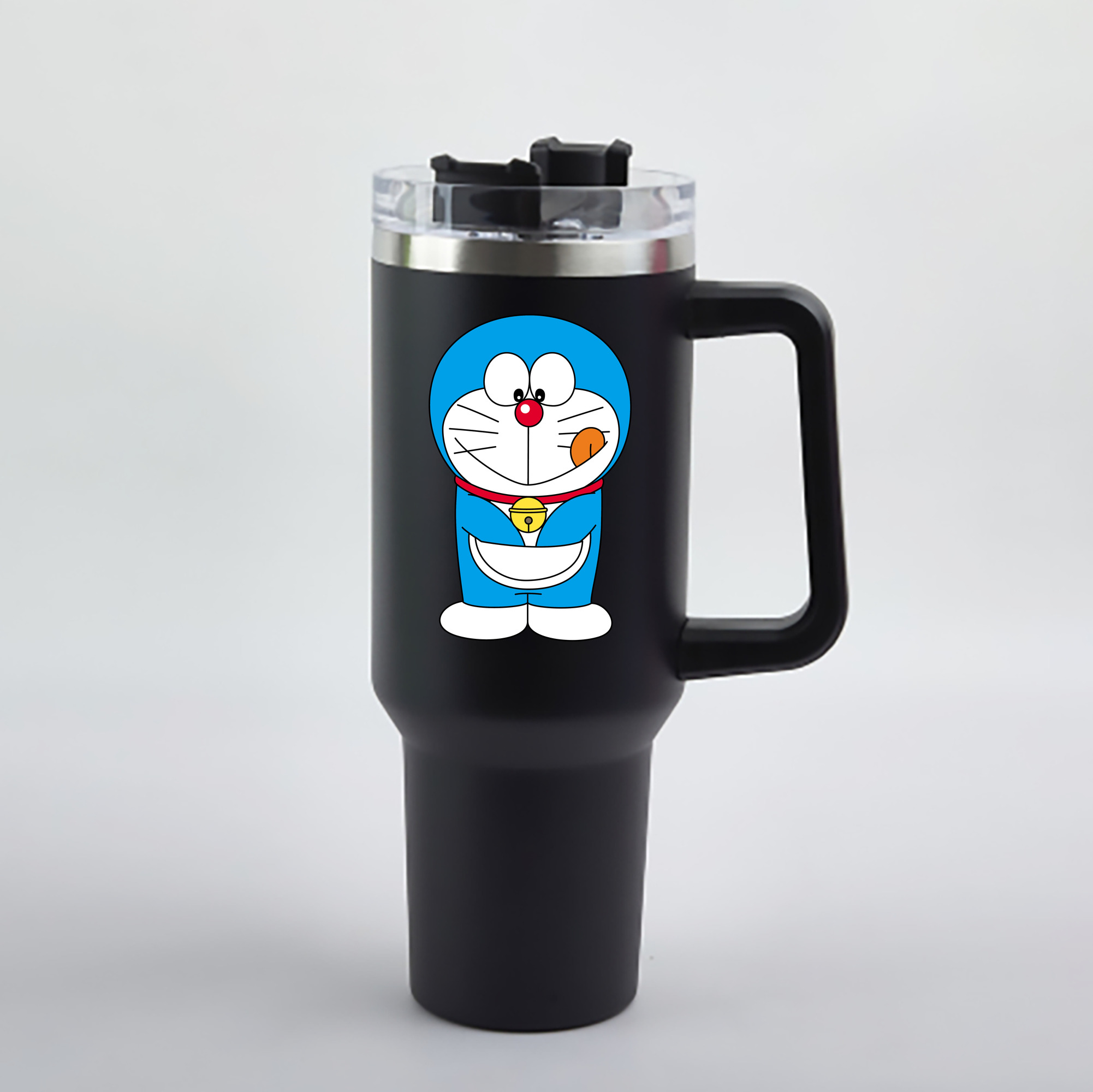 （画像用） ドラえもん Doraemon 1200mL車用タンブラー - クリスタルステッカー（プラスチックストロー付き）