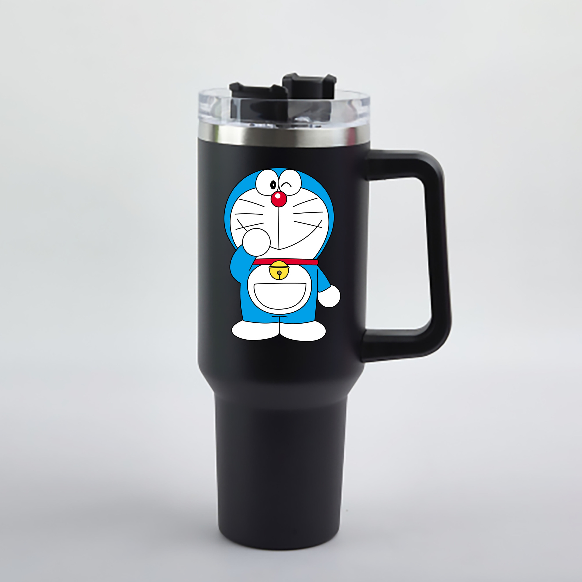 （画像用） ドラえもん Doraemon 1200mL車用タンブラー - クリスタルステッカー（プラスチックストロー付き）