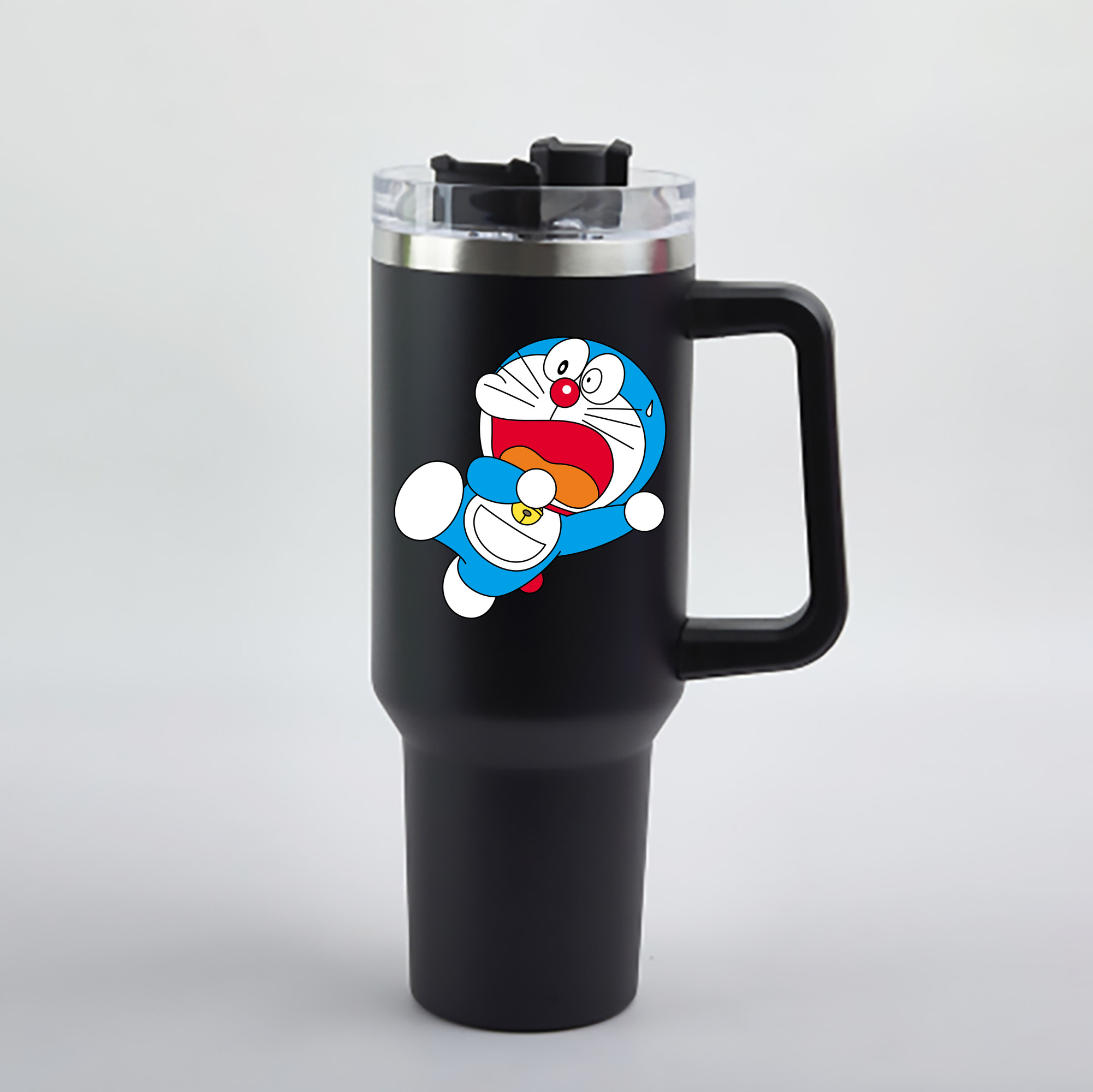 （画像用） ドラえもん Doraemon 1200mL車用タンブラー - クリスタルステッカー（プラスチックストロー付き）