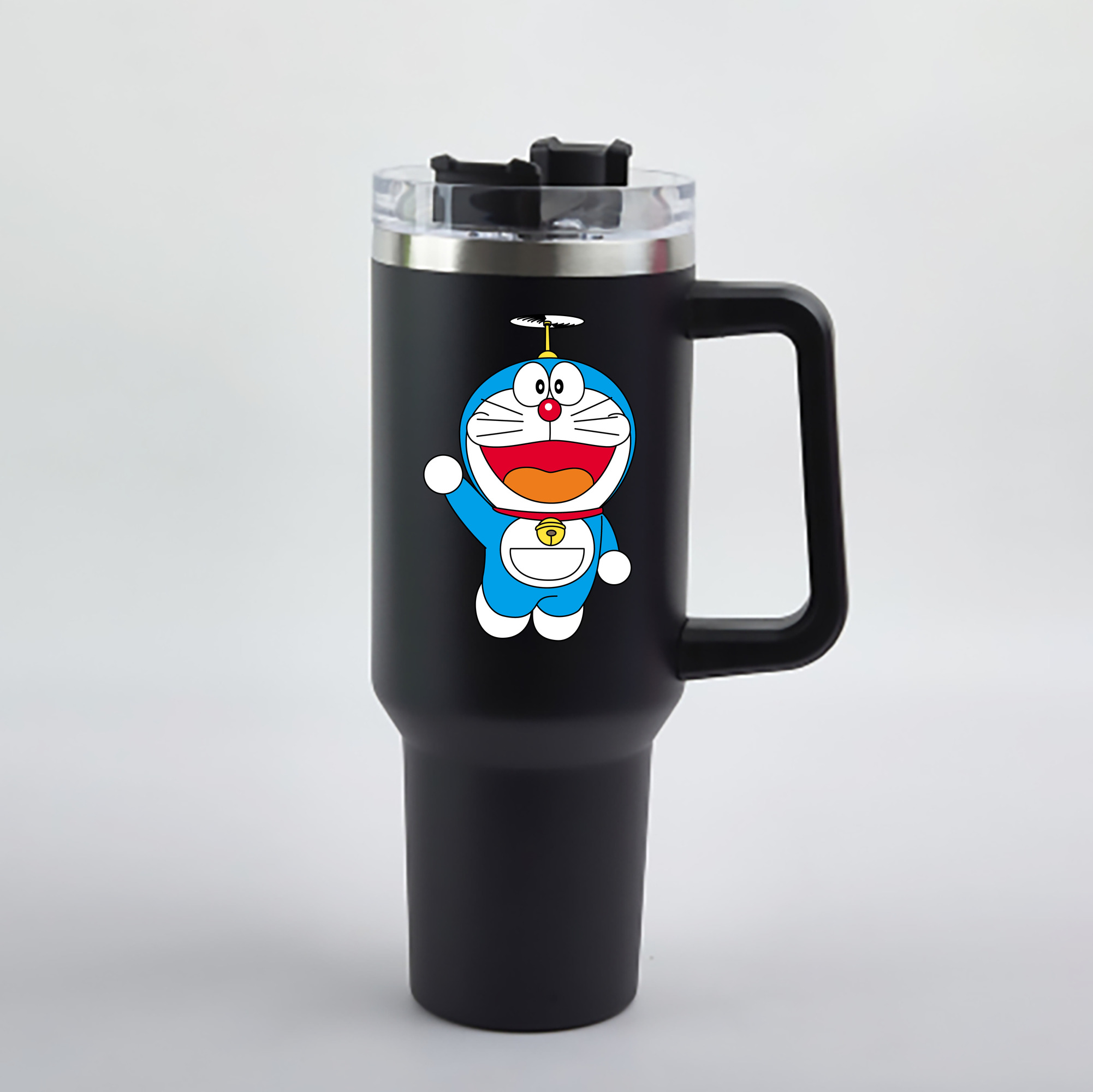 （画像用） ドラえもん Doraemon 1200mL車用タンブラー - クリスタルステッカー（プラスチックストロー付き）