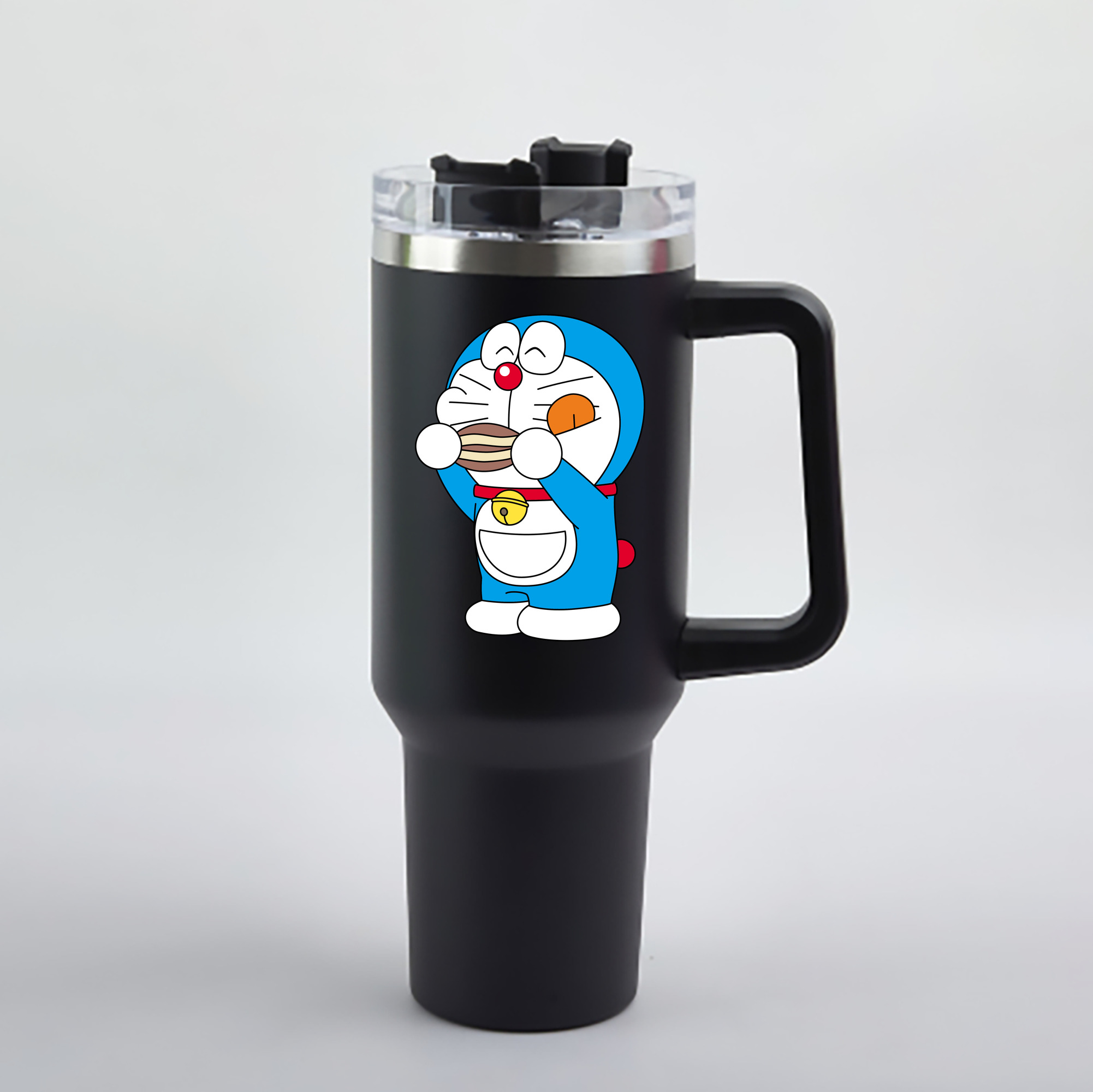（画像用） ドラえもん Doraemon 1200mL車用タンブラー - クリスタルステッカー（プラスチックストロー付き）