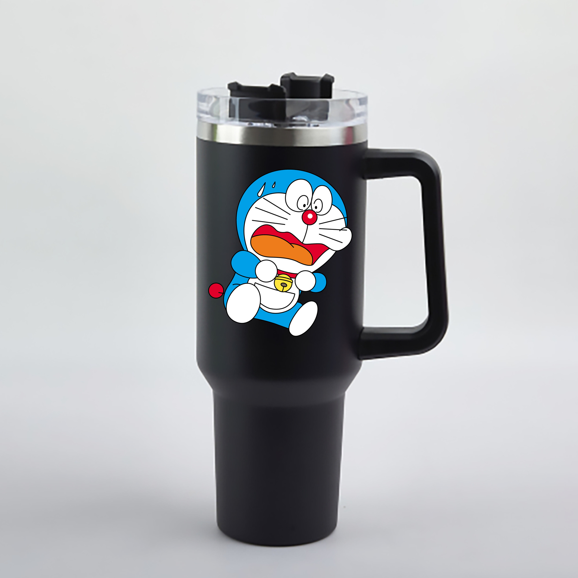 （画像用） ドラえもん Doraemon 1200mL車用タンブラー - クリスタルステッカー（プラスチックストロー付き）