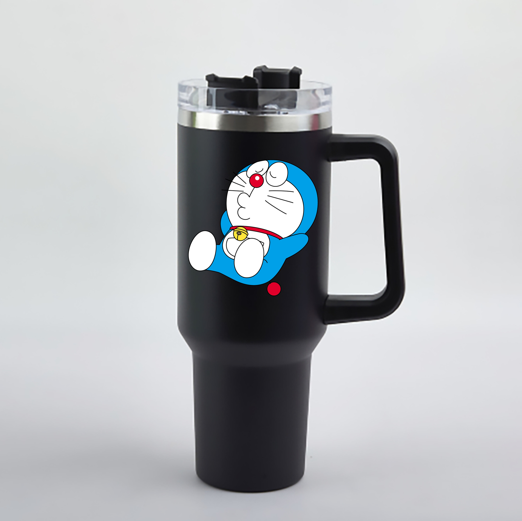 （画像用） ドラえもん Doraemon 1200mL車用タンブラー - クリスタルステッカー（プラスチックストロー付き）