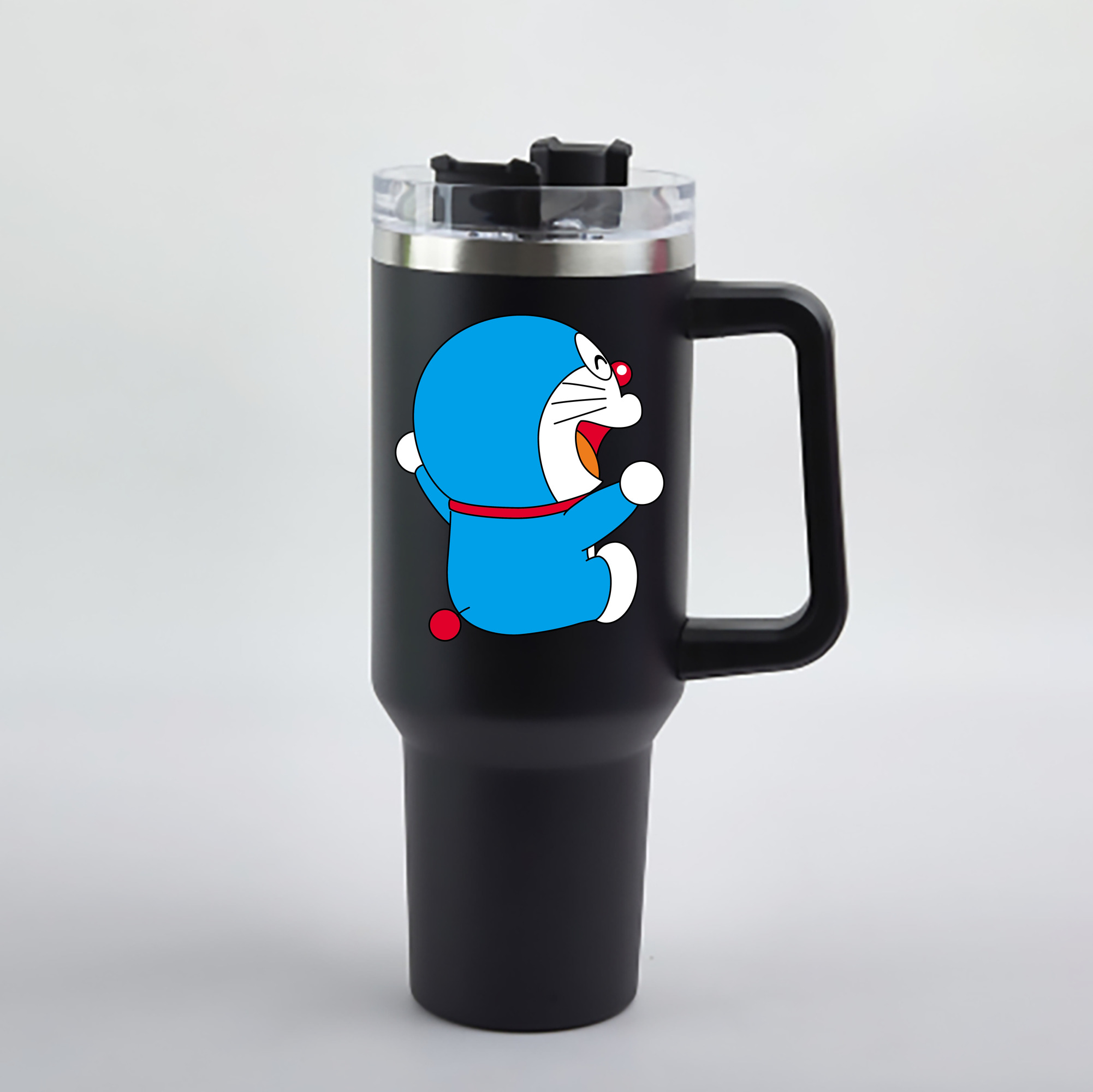（画像用） ドラえもん Doraemon 1200mL車用タンブラー - クリスタルステッカー（プラスチックストロー付き）