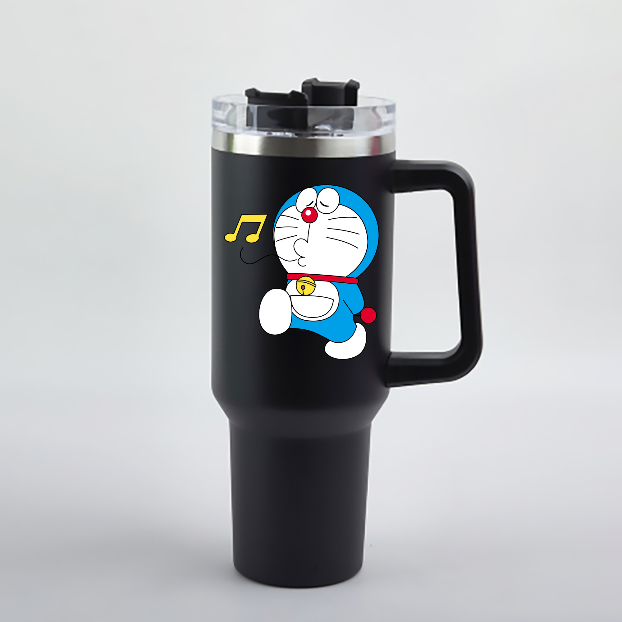 （画像用） ドラえもん Doraemon 1200mL車用タンブラー - クリスタルステッカー（プラスチックストロー付き）