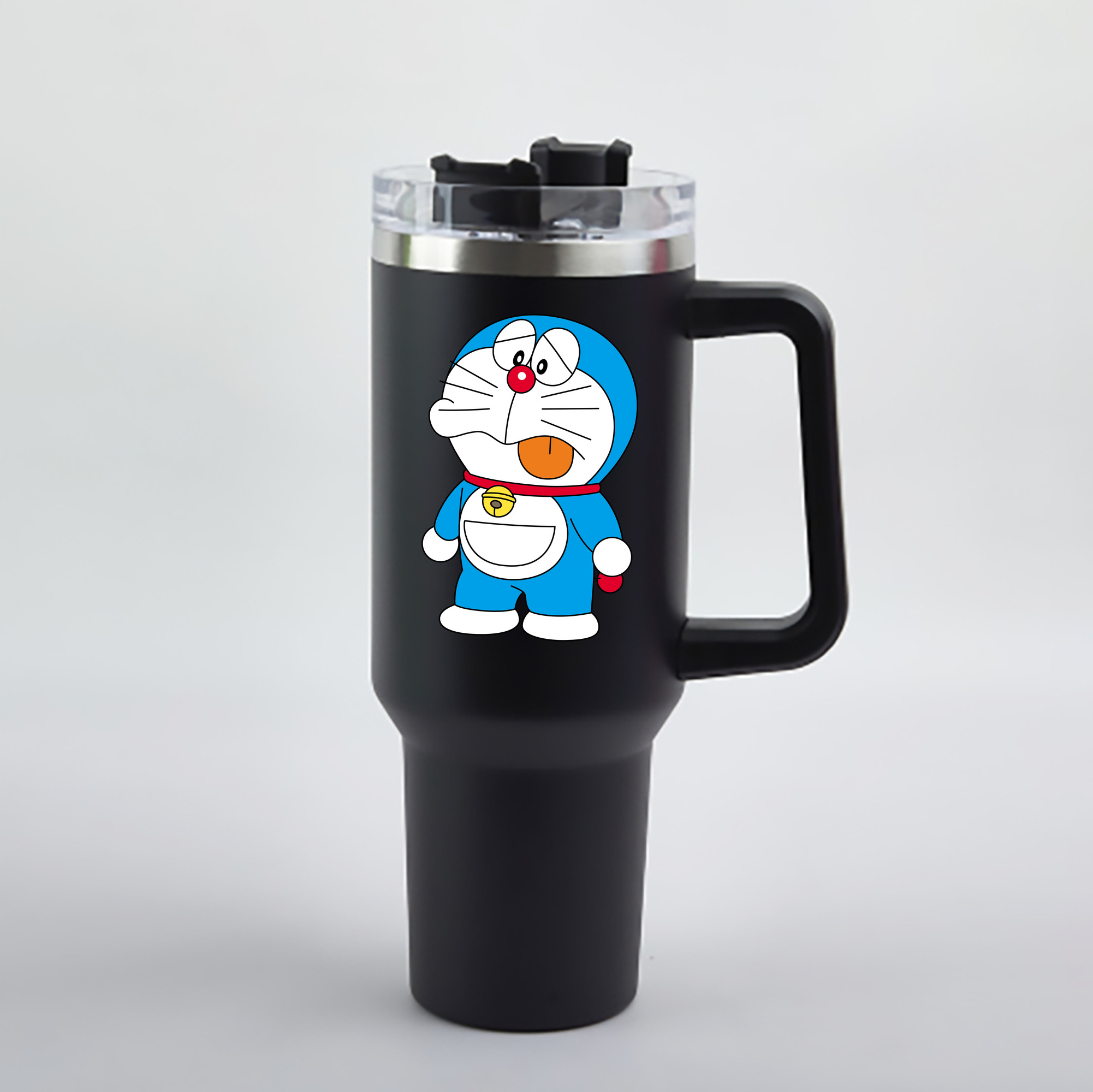 （画像用） ドラえもん Doraemon 1200mL車用タンブラー - クリスタルステッカー（プラスチックストロー付き）