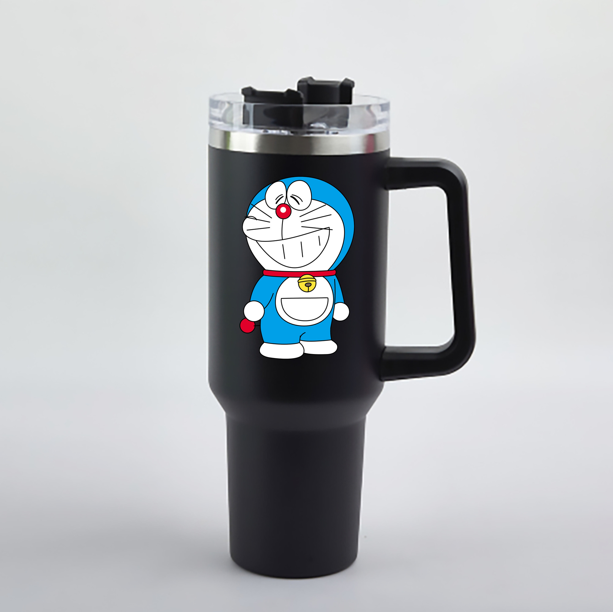 （画像用） ドラえもん Doraemon 1200mL車用タンブラー - クリスタルステッカー（プラスチックストロー付き）