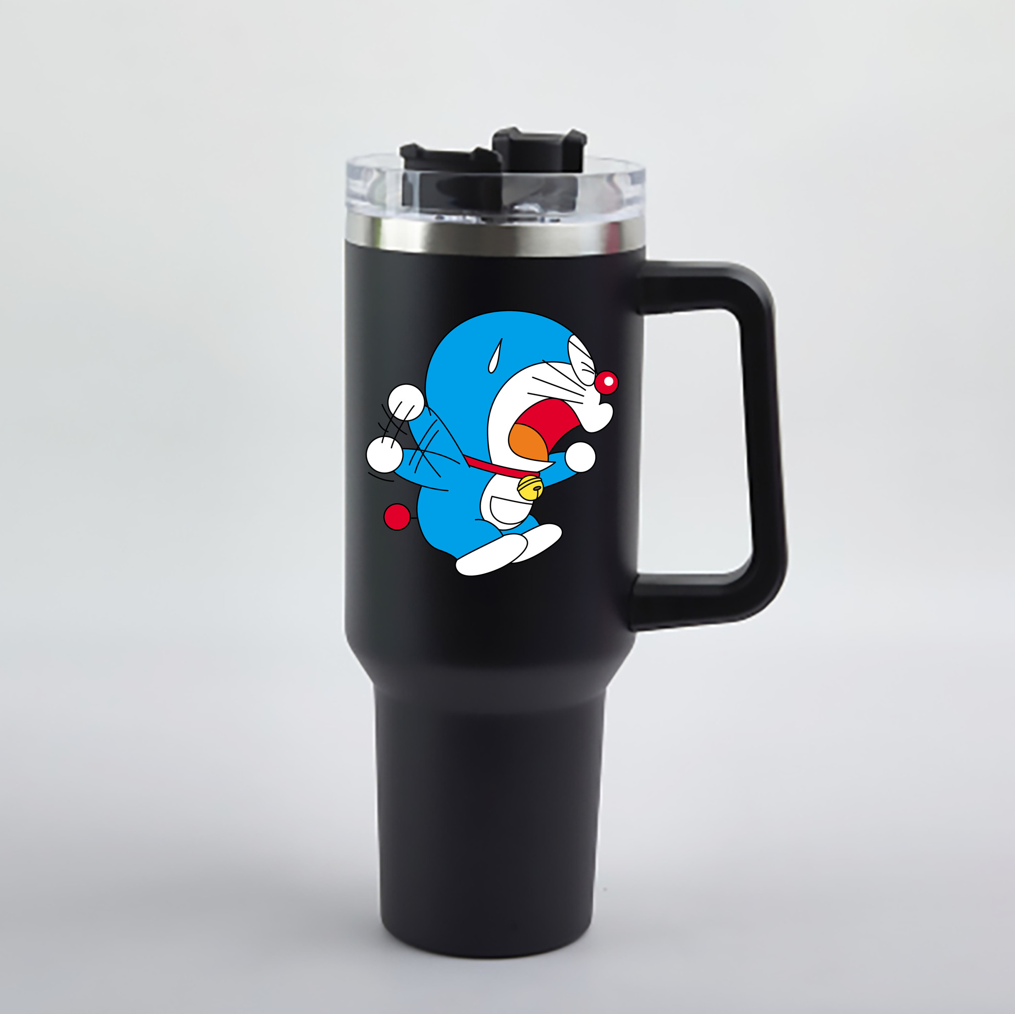 （画像用） ドラえもん Doraemon 1200mL車用タンブラー - クリスタルステッカー（プラスチックストロー付き）