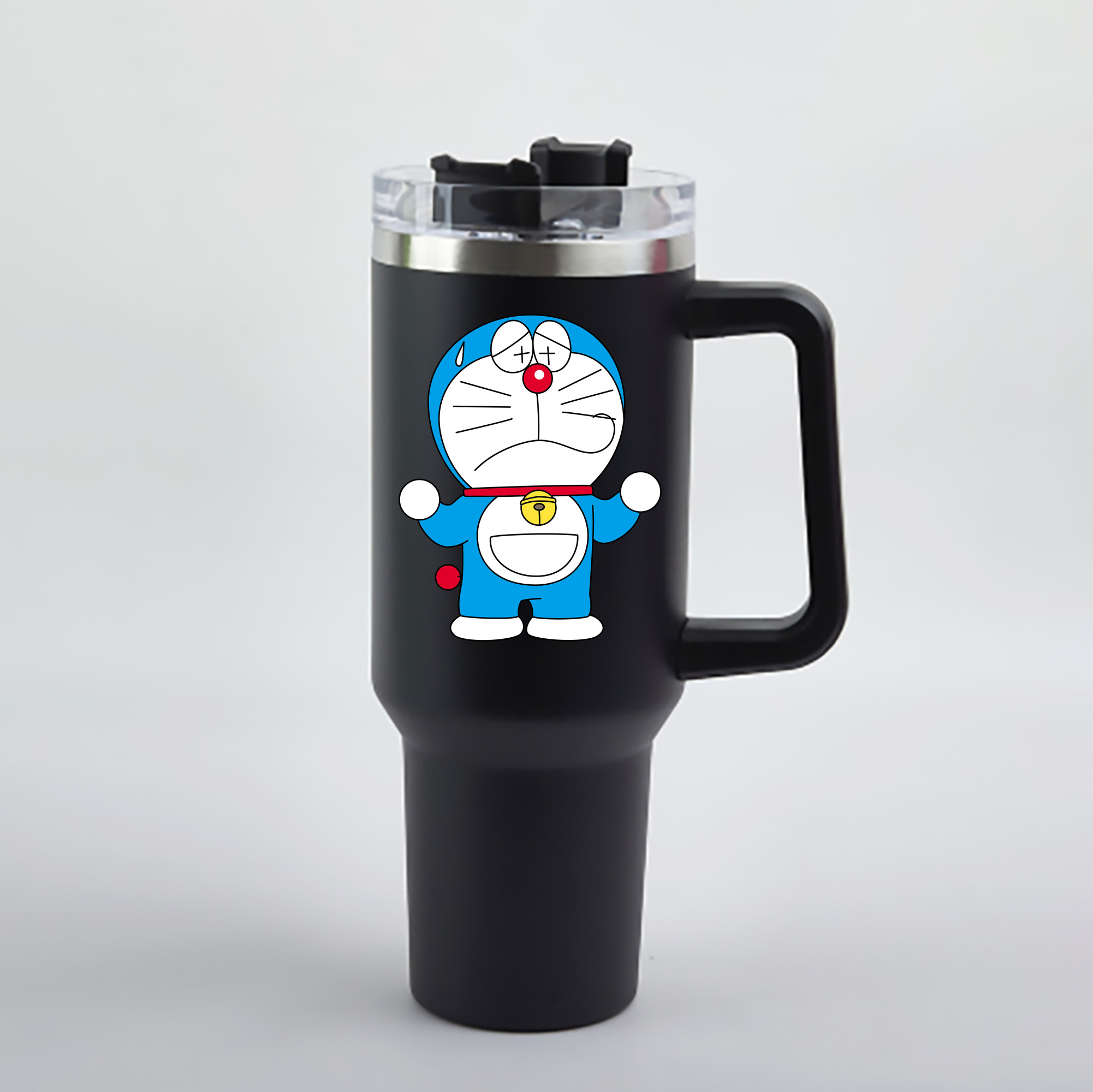 （画像用） ドラえもん Doraemon 1200mL車用タンブラー - クリスタルステッカー（プラスチックストロー付き）