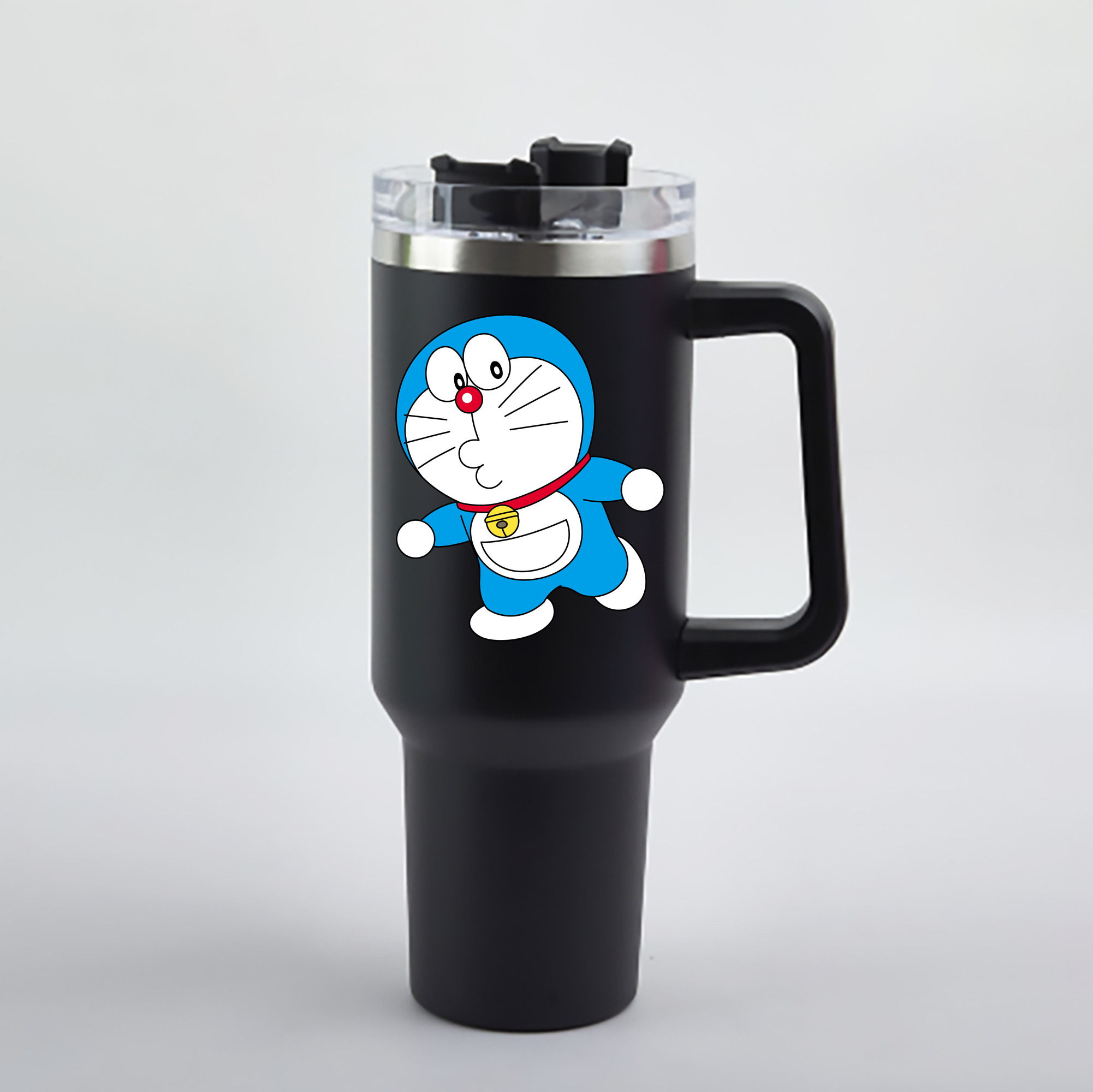 （画像用） ドラえもん Doraemon 1200mL車用タンブラー - クリスタルステッカー（プラスチックストロー付き）