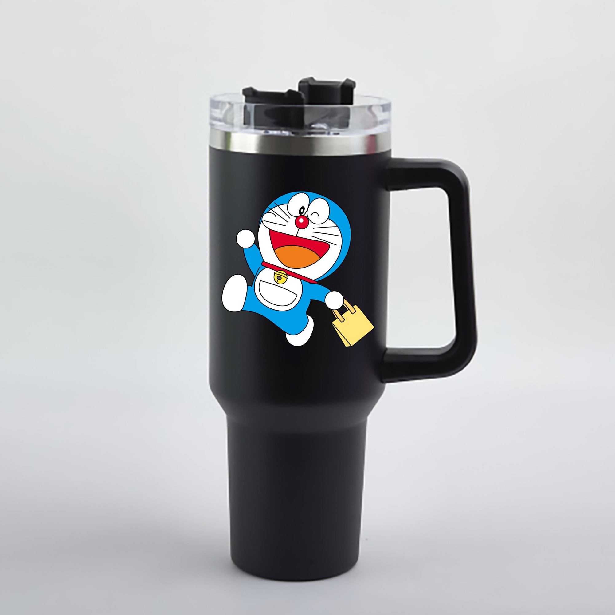 （画像用） ドラえもん Doraemon 1200mL車用タンブラー - クリスタルステッカー（プラスチックストロー付き）