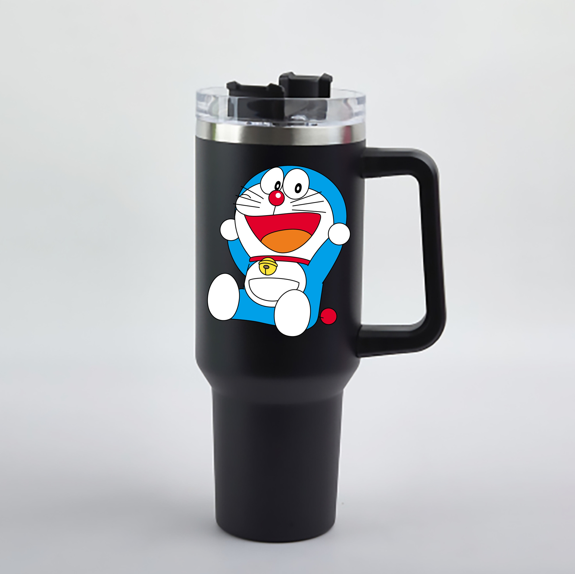 （画像用） ドラえもん Doraemon 1200mL車用タンブラー - クリスタルステッカー（プラスチックストロー付き）