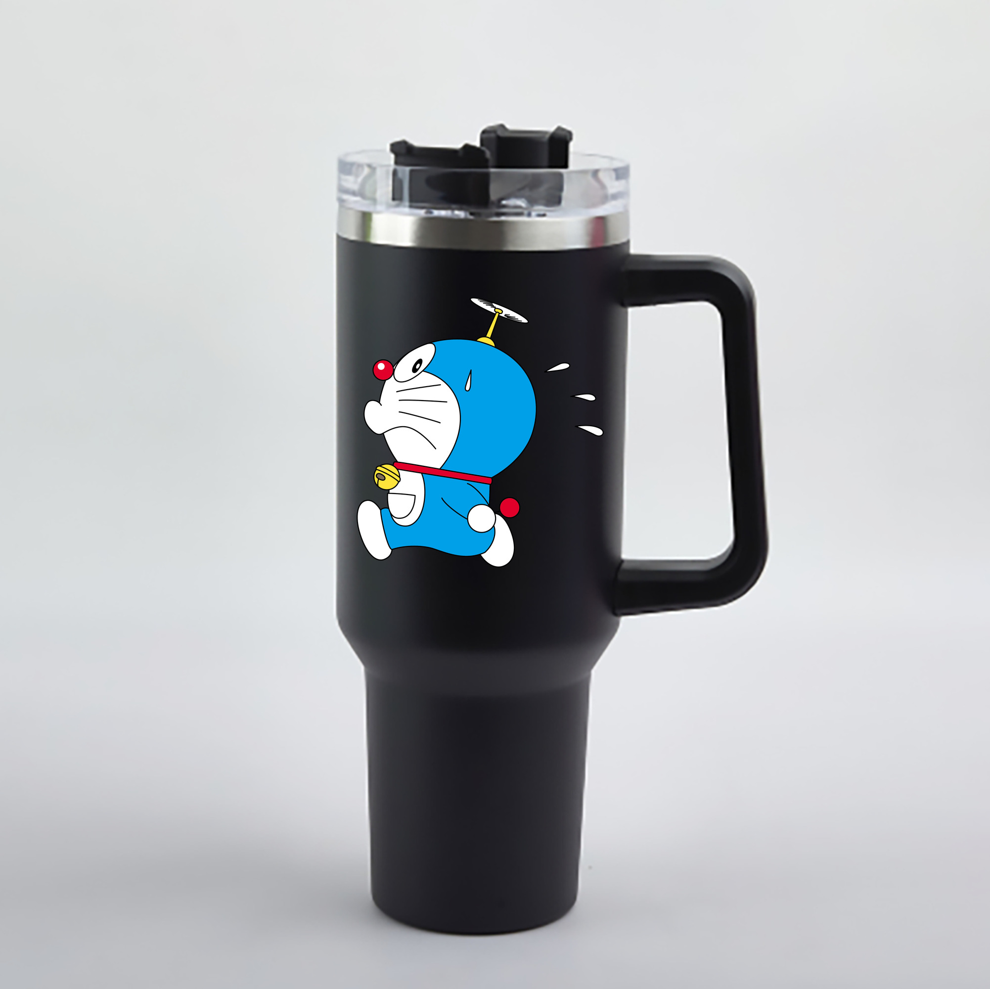（画像用） ドラえもん Doraemon 1200mL車用タンブラー - クリスタルステッカー（プラスチックストロー付き）
