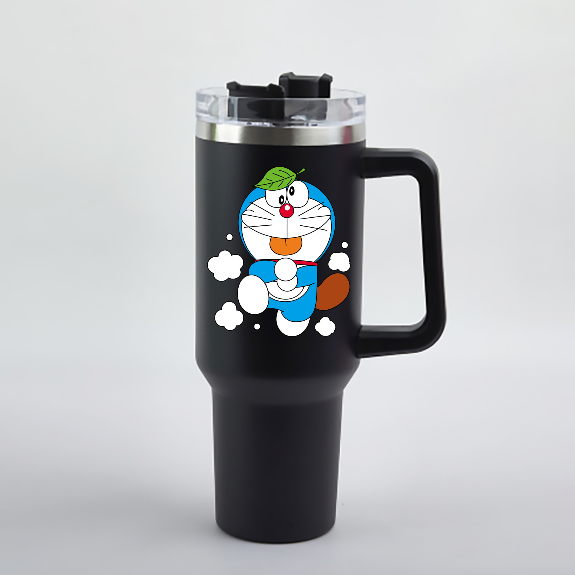 （画像用） ドラえもん Doraemon 1200mL車用タンブラー - クリスタルステッカー（プラスチックストロー付き）