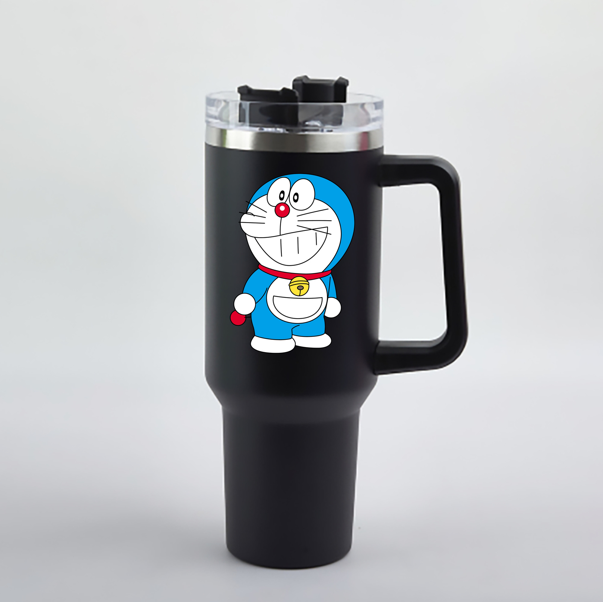（画像用） ドラえもん Doraemon 1200mL車用タンブラー - クリスタルステッカー（プラスチックストロー付き）