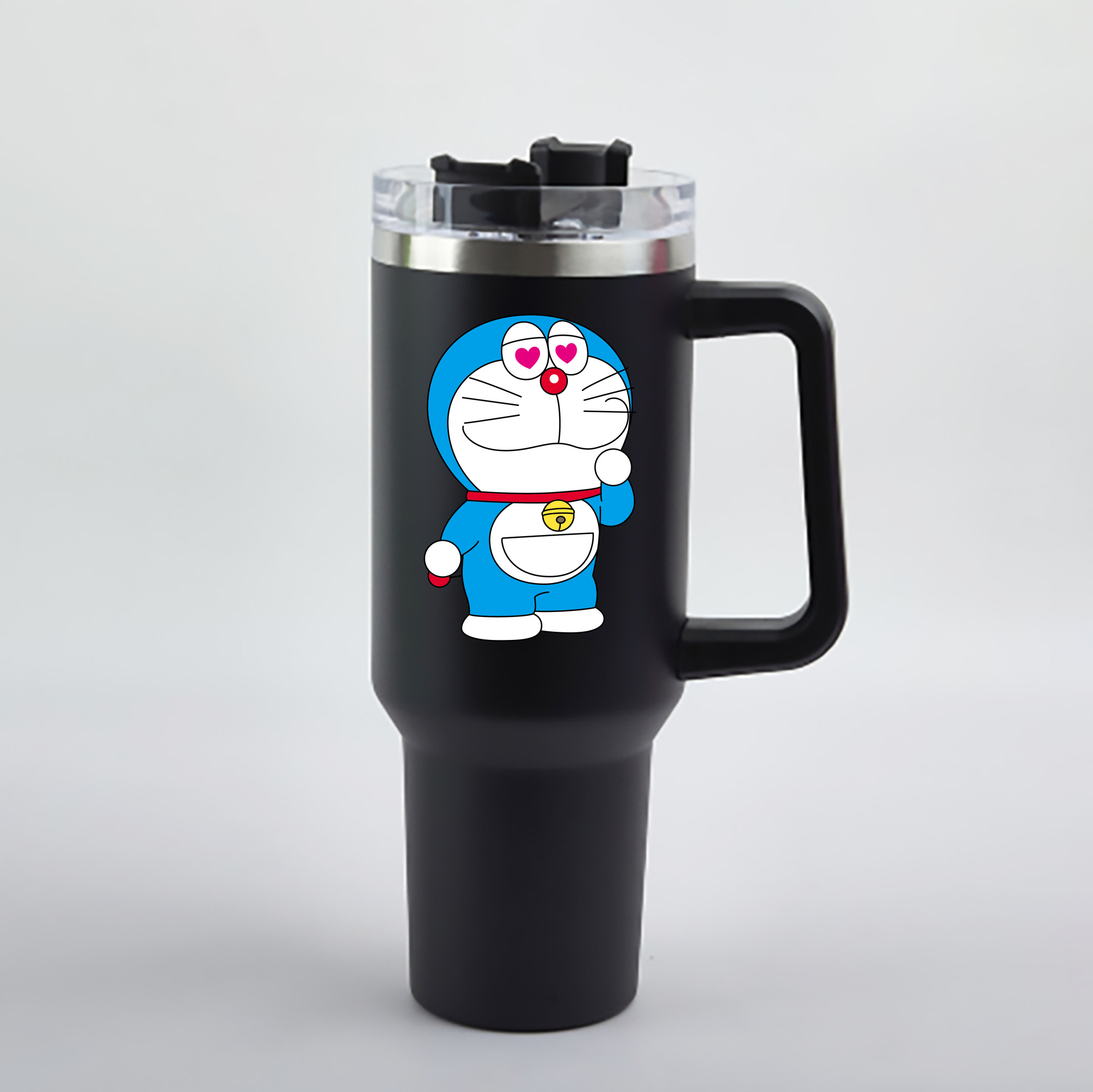 （画像用） ドラえもん Doraemon 1200mL車用タンブラー - クリスタルステッカー（プラスチックストロー付き）