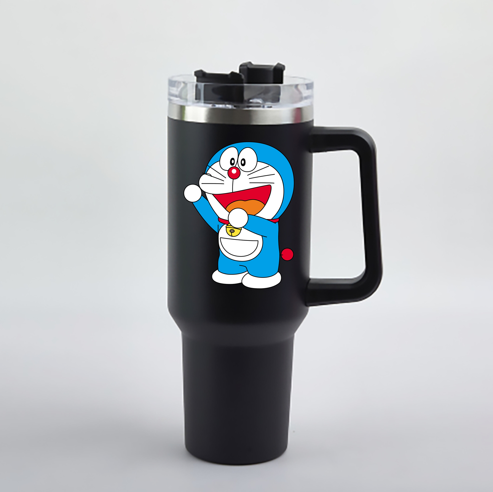 （画像用） ドラえもん Doraemon 1200mL車用タンブラー - クリスタルステッカー（プラスチックストロー付き）