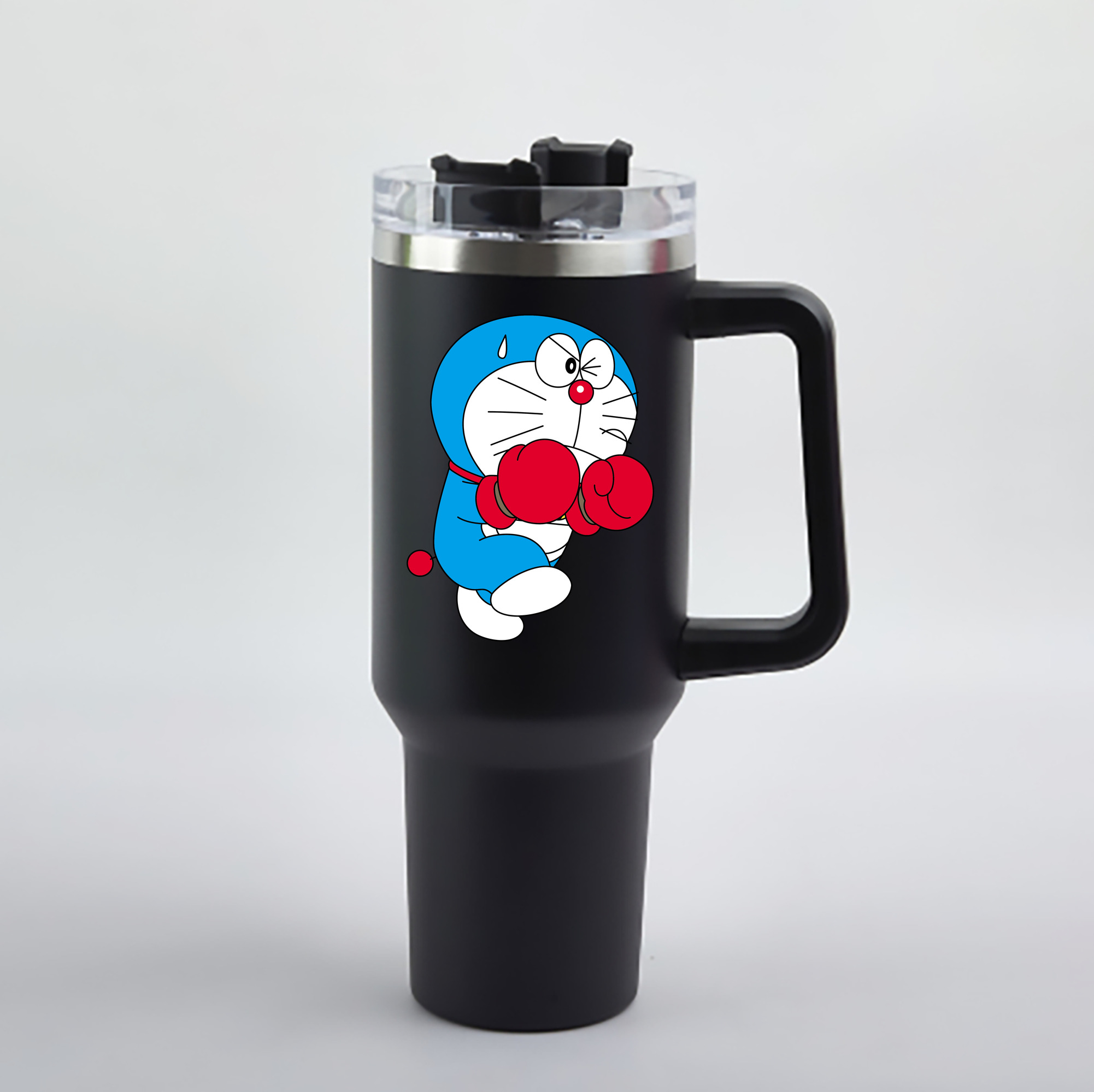 （画像用） ドラえもん Doraemon 1200mL車用タンブラー - クリスタルステッカー（プラスチックストロー付き）