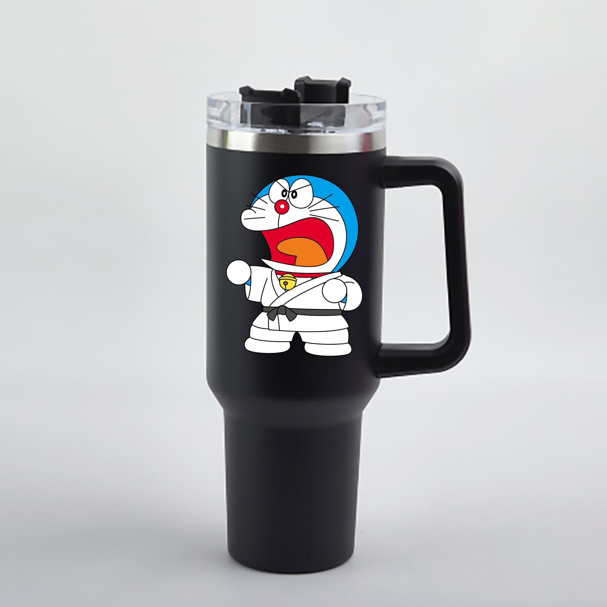 （画像用） ドラえもん Doraemon 1200mL車用タンブラー - クリスタルステッカー（プラスチックストロー付き）
